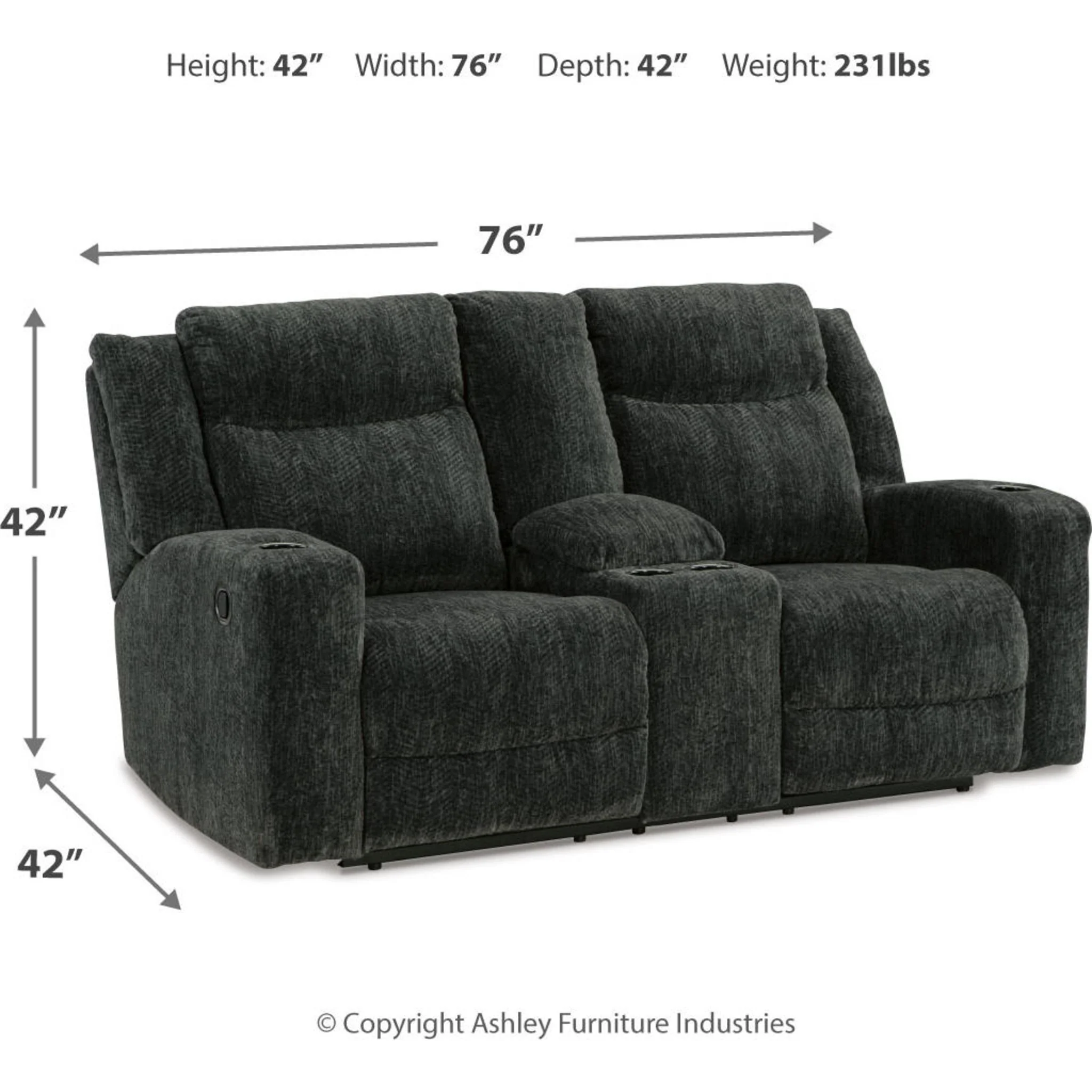 Martinglenn Reclining Loveseat with Console - Image 10