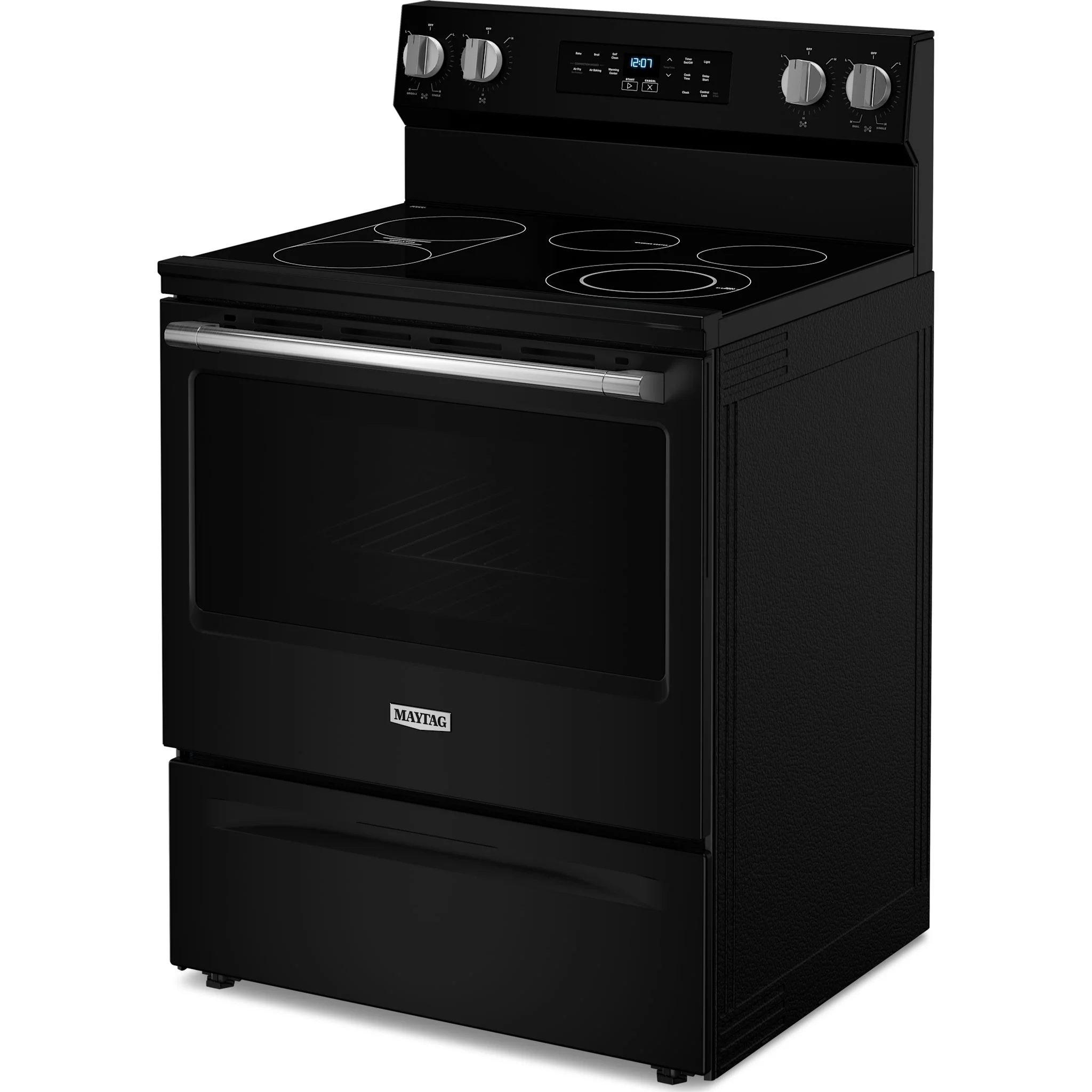 Maytag 30-Inch Convection Electric Range With No Preheat Air Fry and Air Baking - 5.3 Cu. Ft. -Black (YMFES6030RB) - Image 3