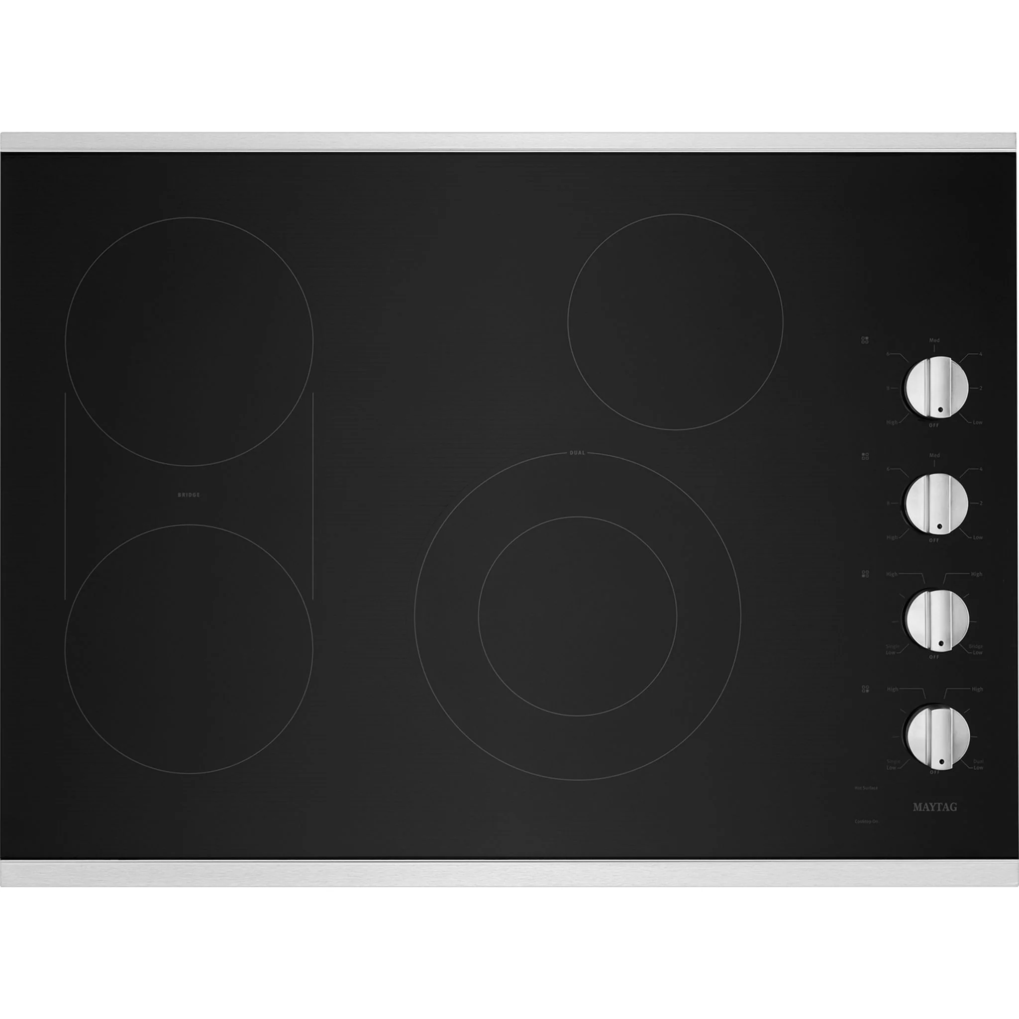 Maytag 30-Inch Electric Cooktop with Reversible Grill and Griddle -Stainless Steel (MEC8830HS) - Image 9