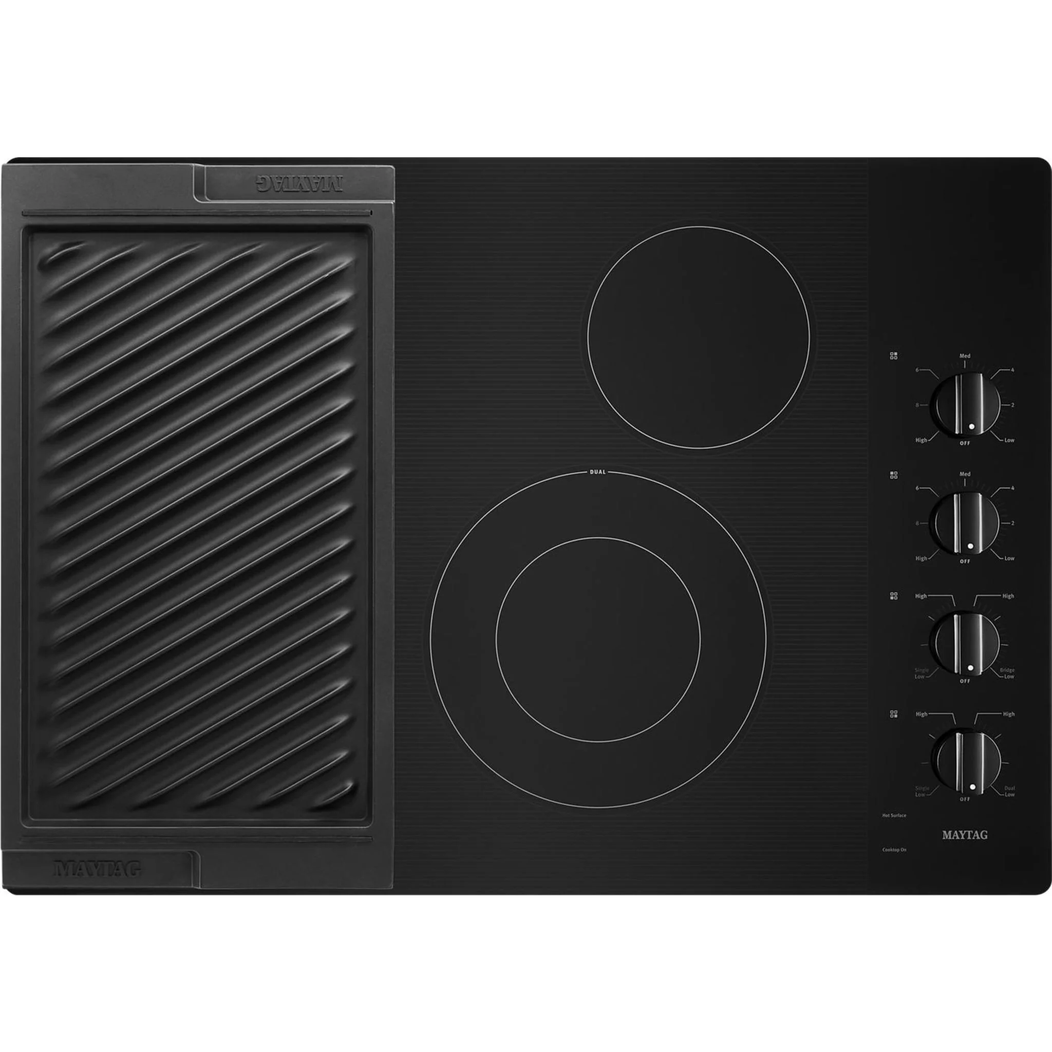 Maytag 30-Inch Electric Cooktop with Reversible Grill and Griddle -Black (MEC8830HB) - Image 7