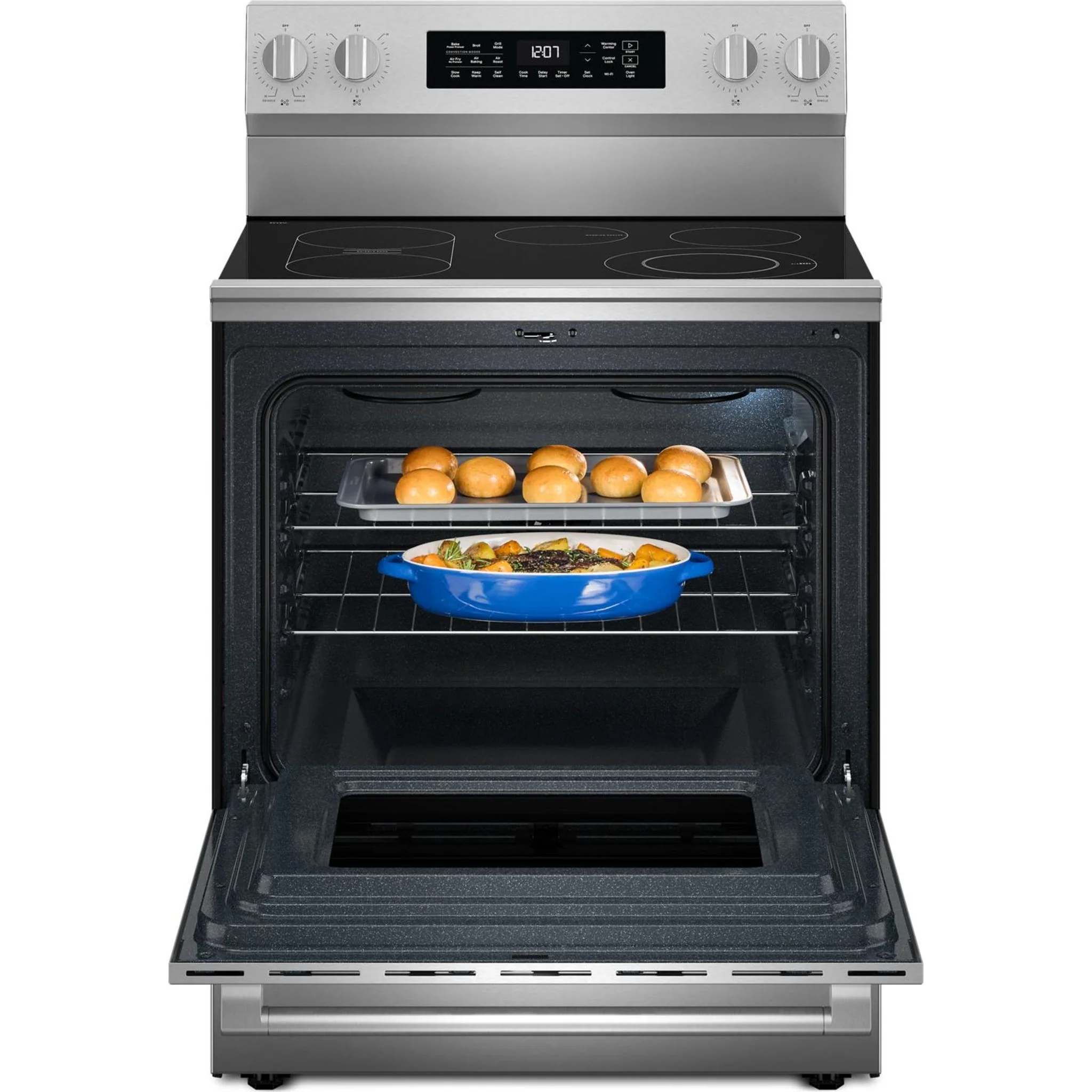 Maytag 30-Inch Wide Freestanding Electric Range with Grill Mode and No Preheat Air Fry - 5.3 Cu. Ft. -Fingerprint Resistant Stainless Steel (YMFES7030SZ) - Image 14