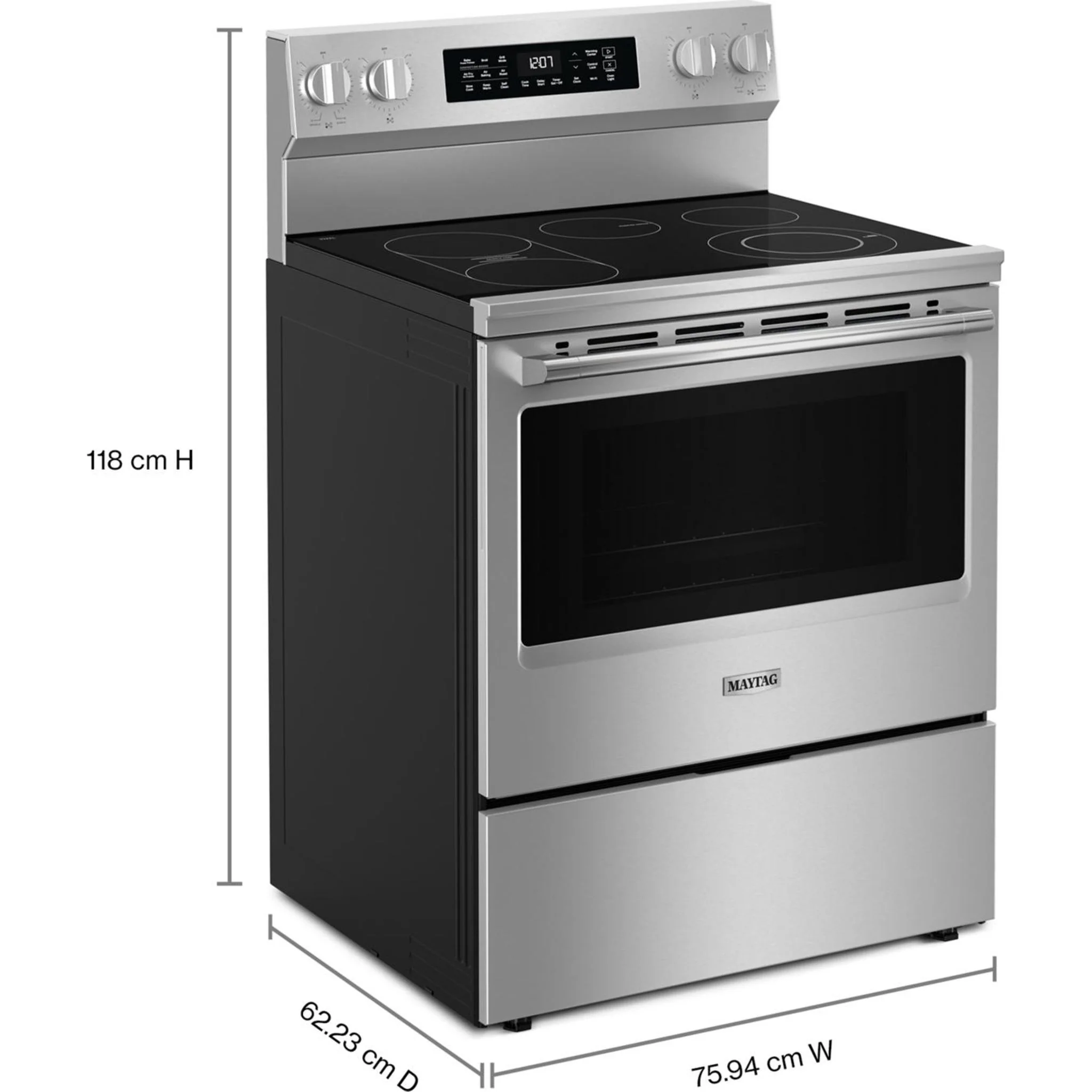 Maytag 30-Inch Wide Freestanding Electric Range with Grill Mode and No Preheat Air Fry - 5.3 Cu. Ft. -Fingerprint Resistant Stainless Steel (YMFES7030SZ) - Image 24
