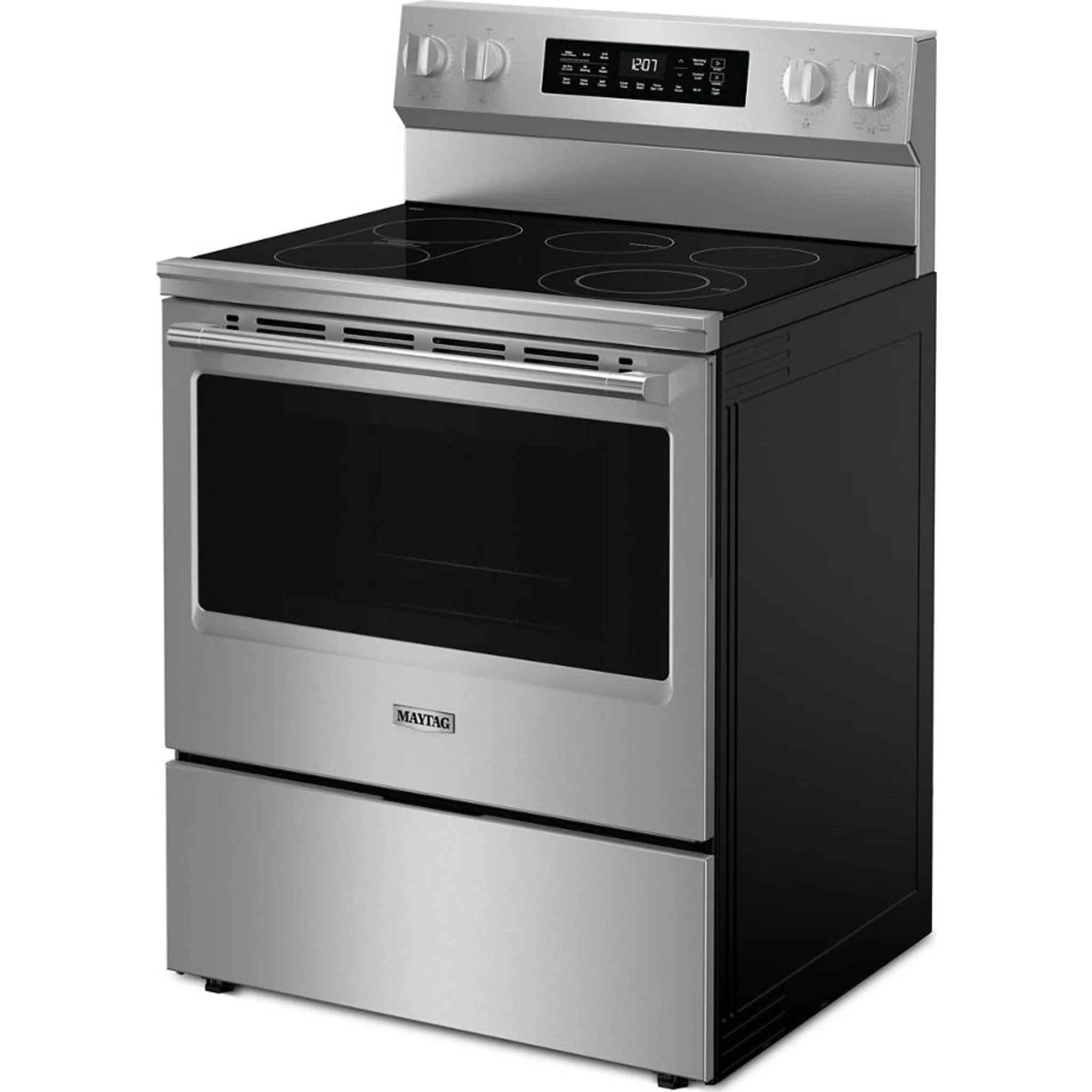 Maytag 30-Inch Wide Freestanding Electric Range with Grill Mode and No Preheat Air Fry - 5.3 Cu. Ft. -Fingerprint Resistant Stainless Steel (YMFES7030SZ) - Image 3
