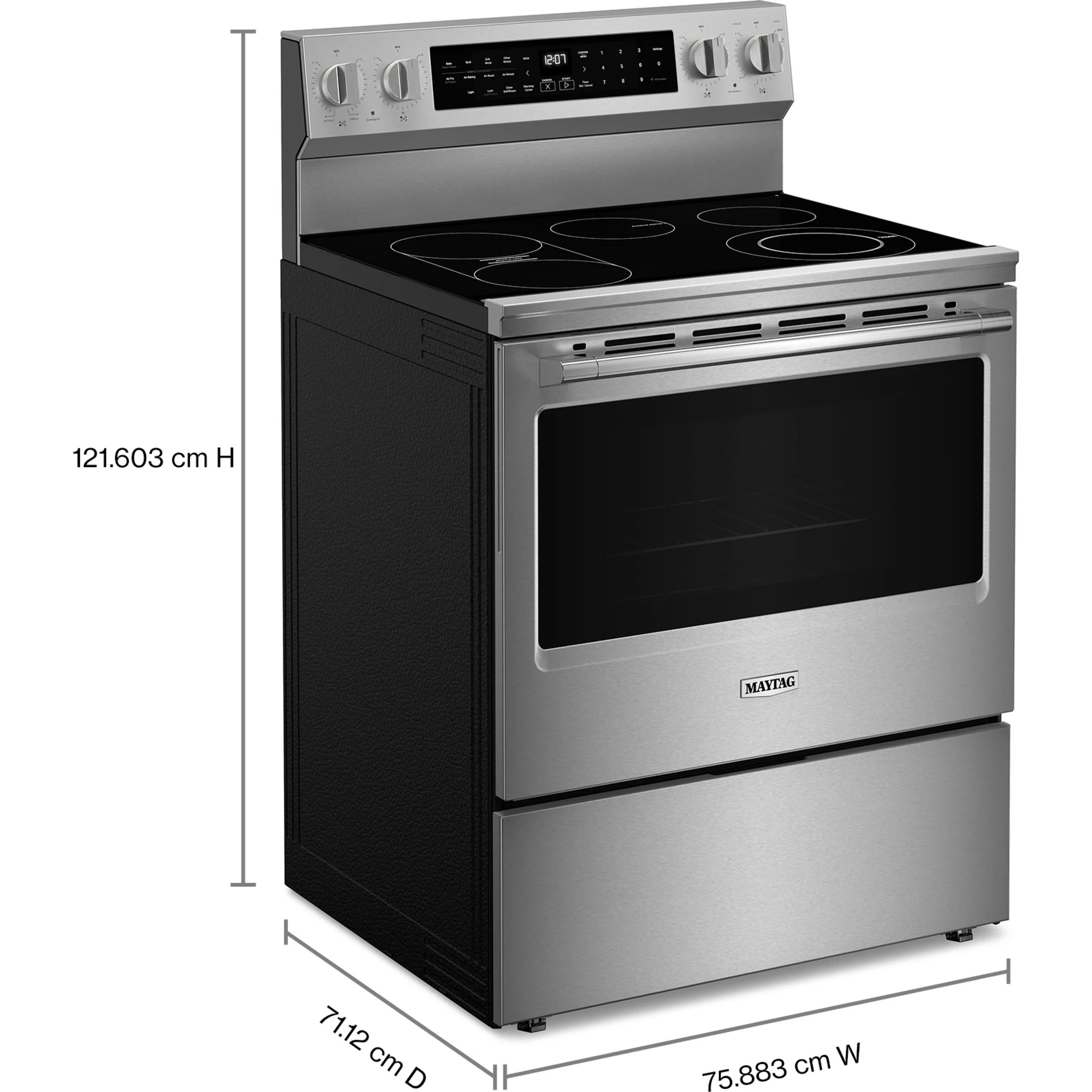 Maytag 30-Inch True Convection Electric Range With Grill Mode - 5.3 Cu. Ft. -Fingerprint Resistant Stainless Steel (YMFES8030RZ) - Image 4