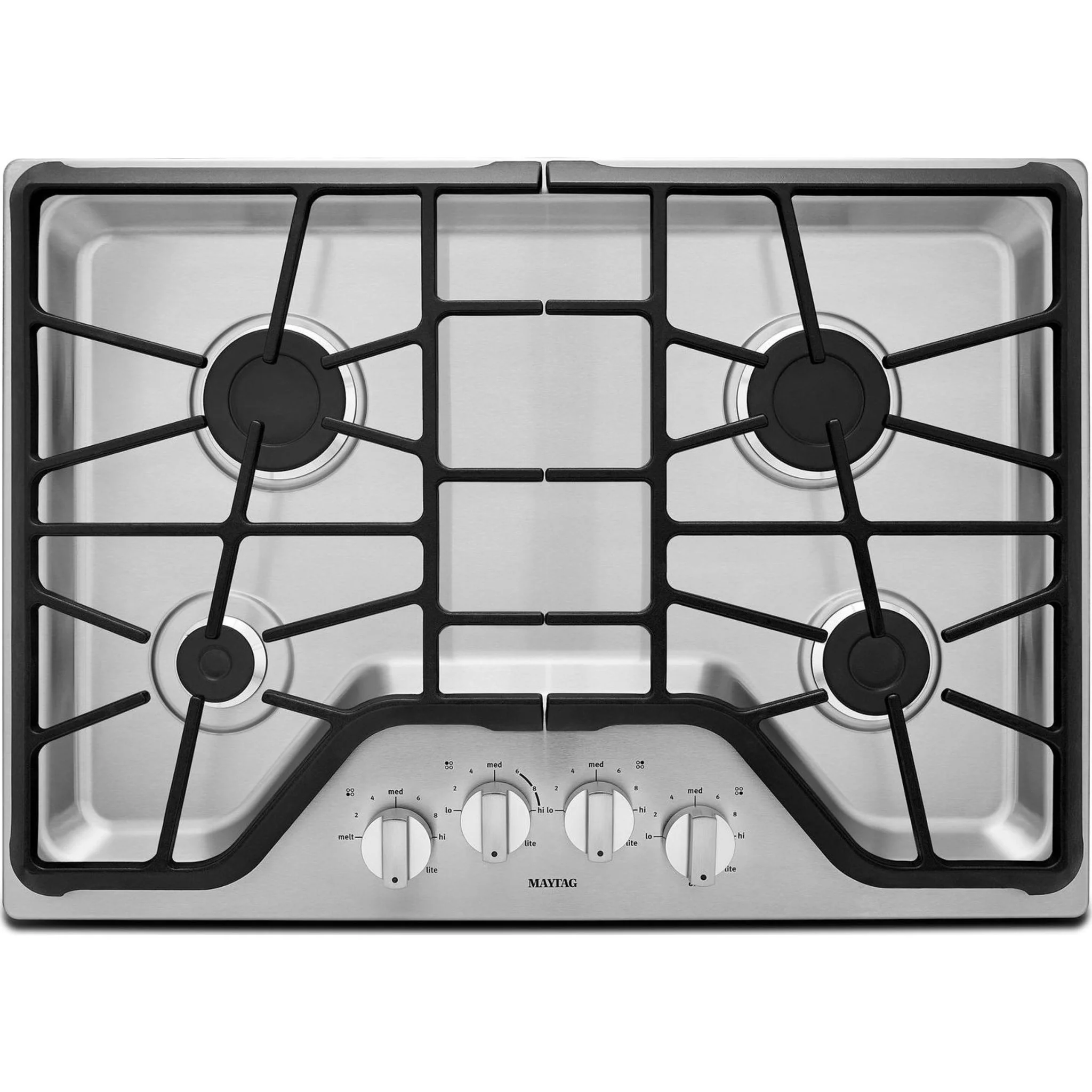 Maytag 30-inch 4-burner Gas Cooktop with PowerBurner -Stainless Steel (MGC7430DS) - Image 12