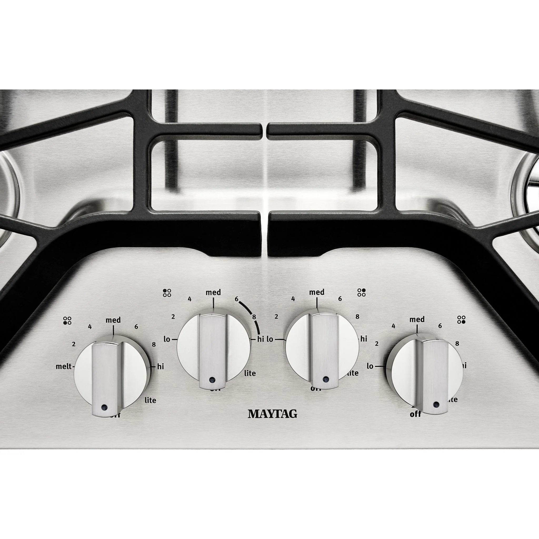 Maytag 30-inch 4-burner Gas Cooktop with PowerBurner -Stainless Steel (MGC7430DS) - Image 3