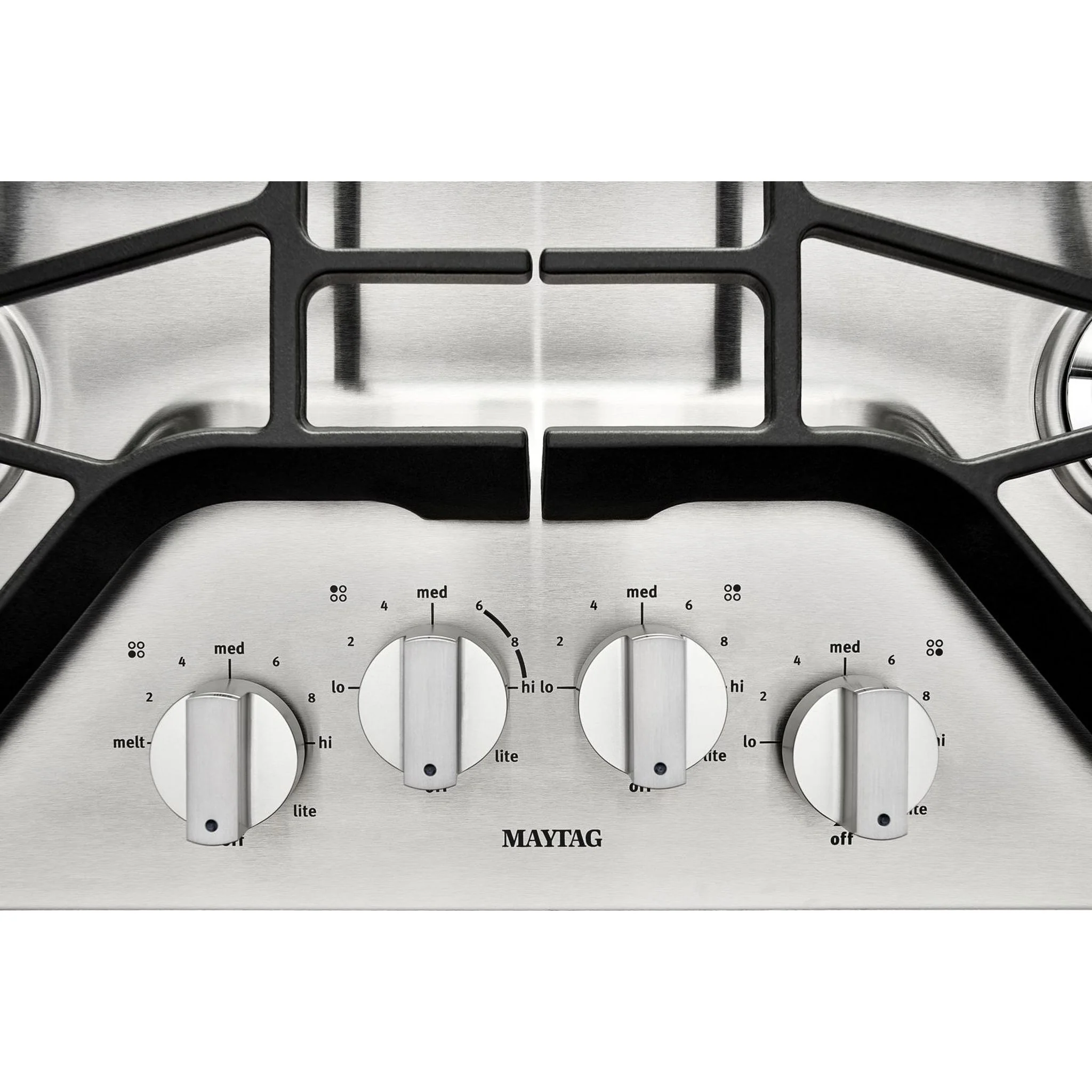 Maytag 30-inch 4-burner Gas Cooktop with PowerBurner -Stainless Steel (MGC7430DS) - Image 8