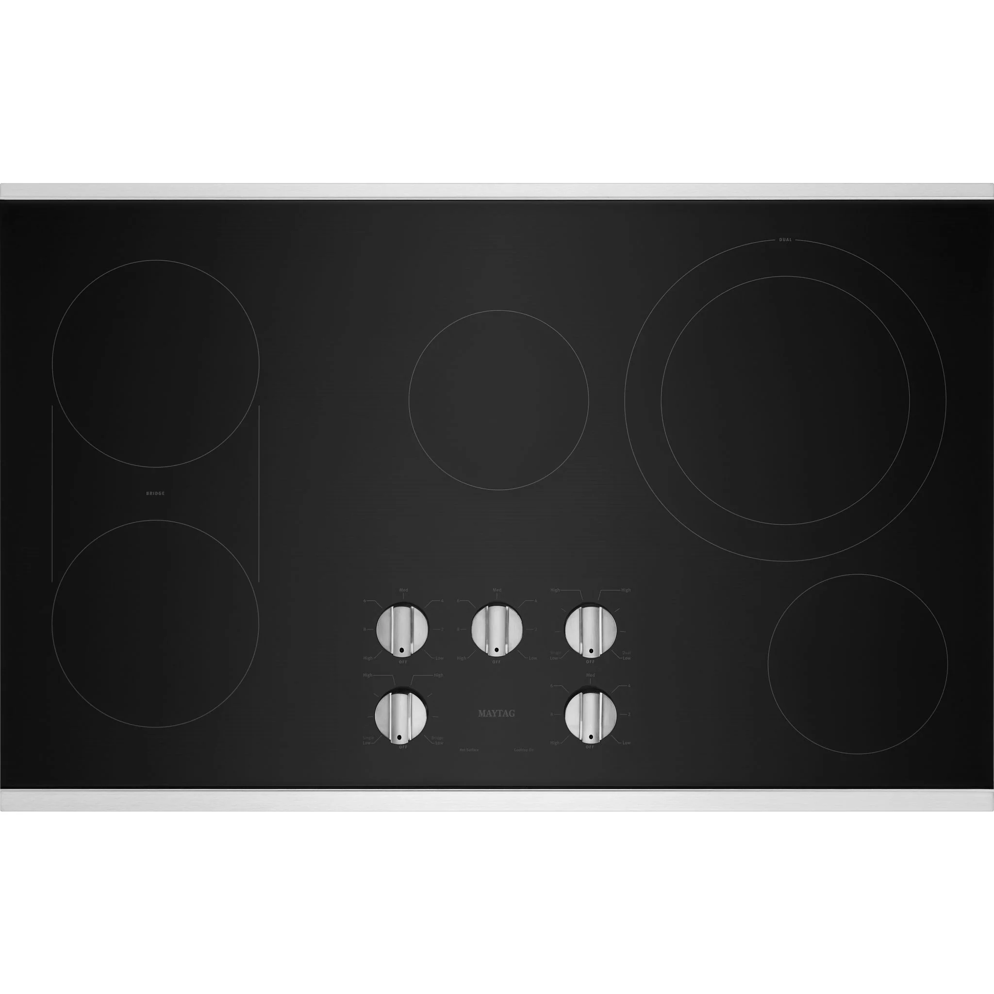 Maytag 36-Inch Electric Cooktop with Reversible Grill and Griddle -Stainless Steel (MEC8836HS) - Image 3