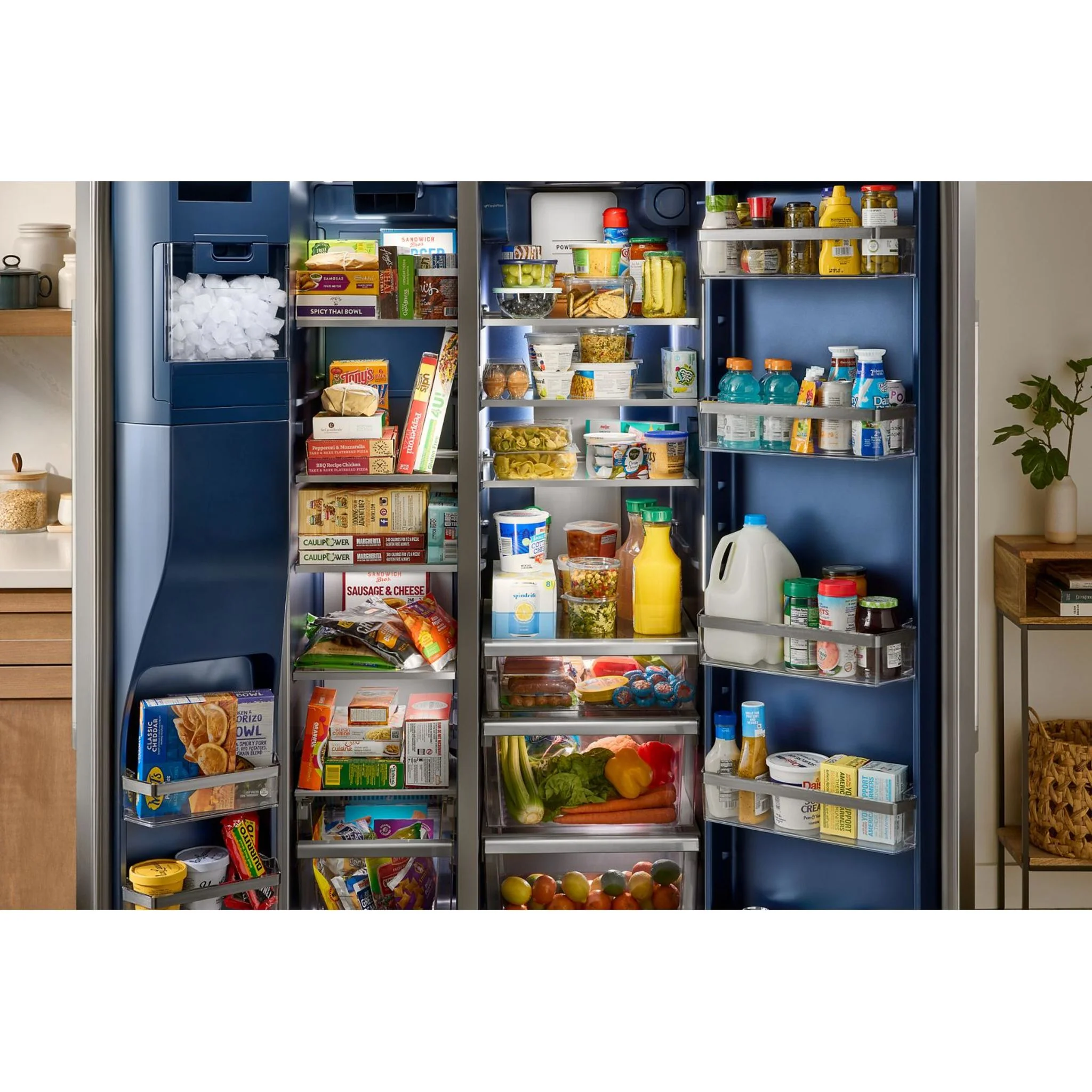 Maytag 36-inch Wide Counter-Depth Side-by-Side Refrigerator with Arctic Blue Interior - 20.8 Cu. Ft. -Fingerprint Resistant Stainless Steel (MRSC6636RZ) - Image 11