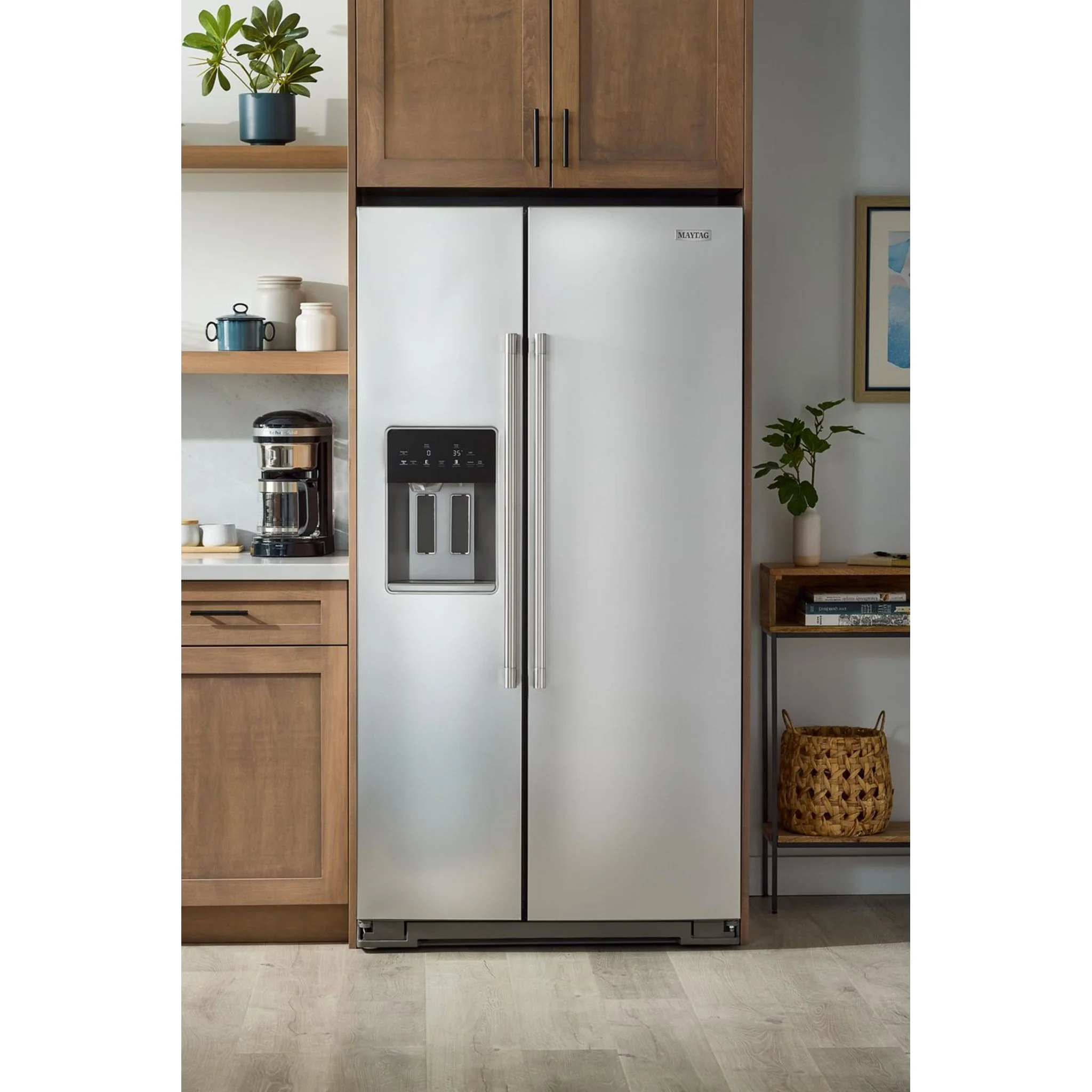 Maytag 36-inch Wide Counter-Depth Side-by-Side Refrigerator with Arctic Blue Interior - 20.8 Cu. Ft. -Fingerprint Resistant Stainless Steel (MRSC6636RZ) - Image 18