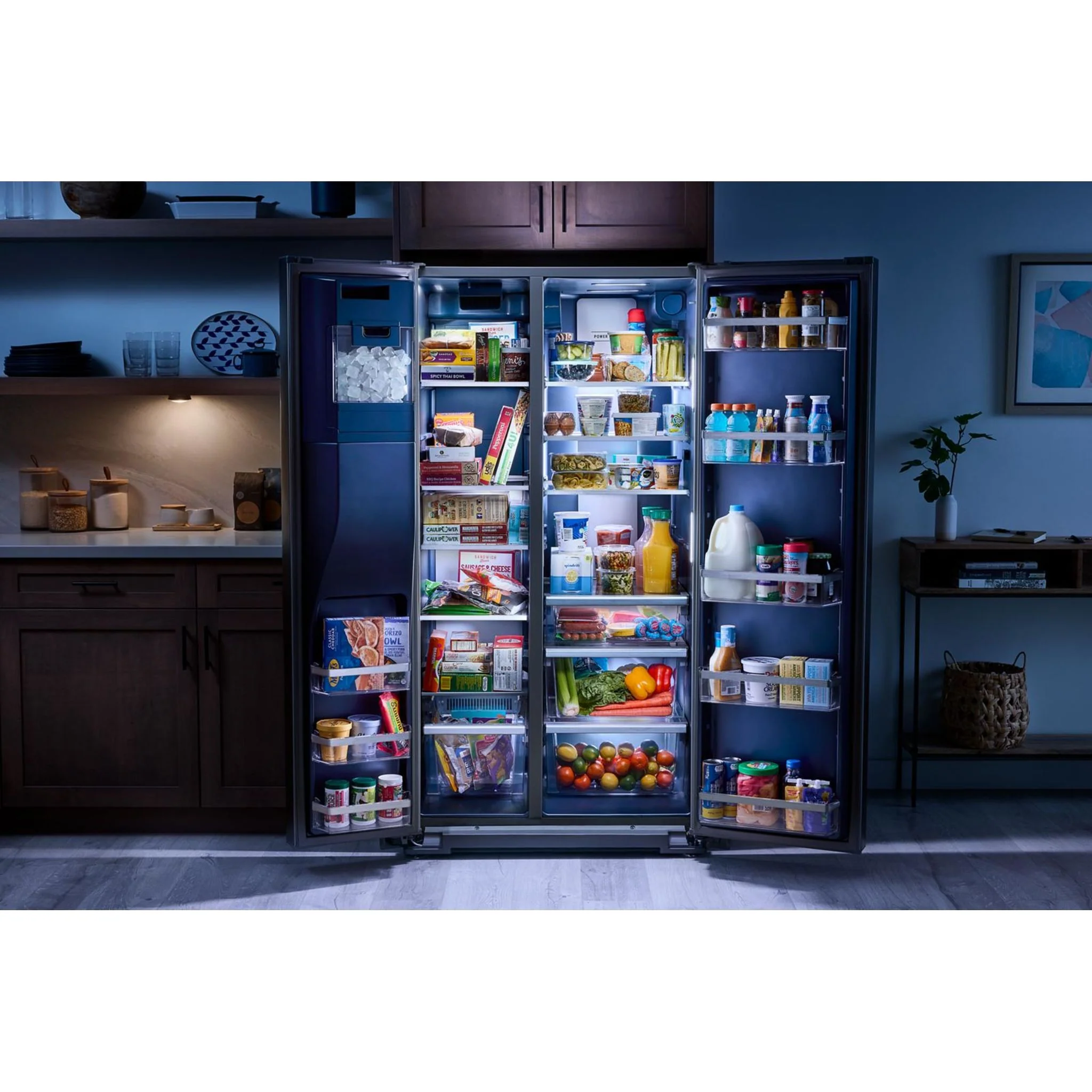 Maytag 36-inch Wide Counter-Depth Side-by-Side Refrigerator with Arctic Blue Interior - 20.8 Cu. Ft. -Fingerprint Resistant Stainless Steel (MRSC6636RZ) - Image 26