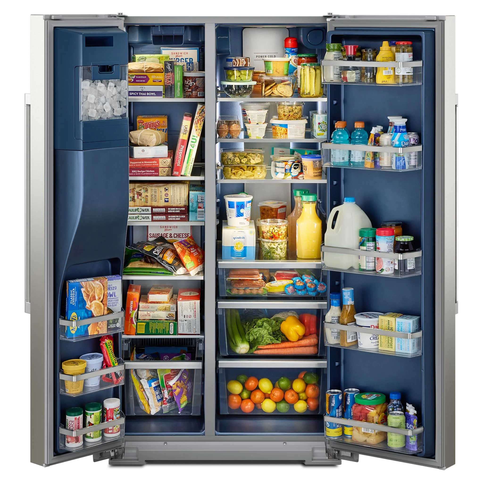 Maytag 36-inch Wide Full-Depth Side-by-Side Refrigerator with Arctic Blue Interior - 28.3 Cu. Ft. -Fingerprint Resistant Stainless Steel (MRSF6636RZ) - Image 5
