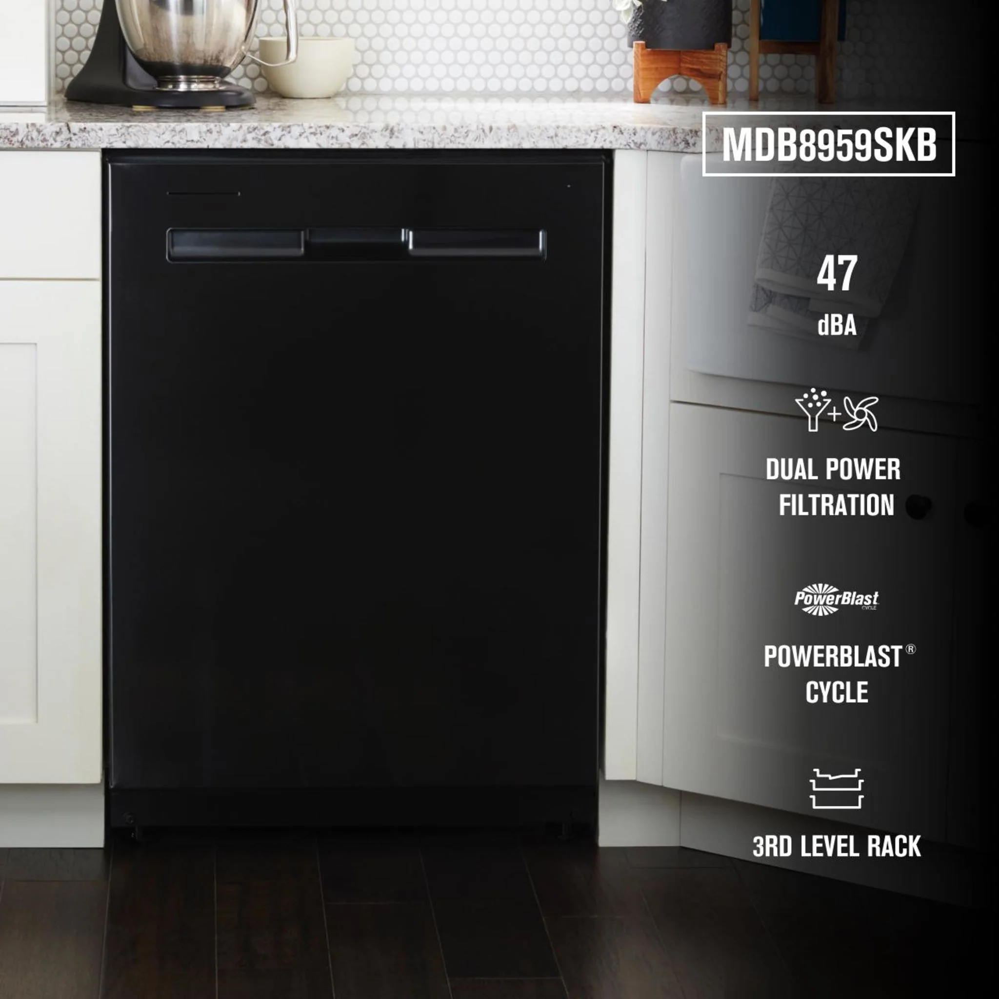 Maytag Top control dishwasher with Third Level Rack and Dual Power Filtration - Black (MDB8959SKB) - Image 59
