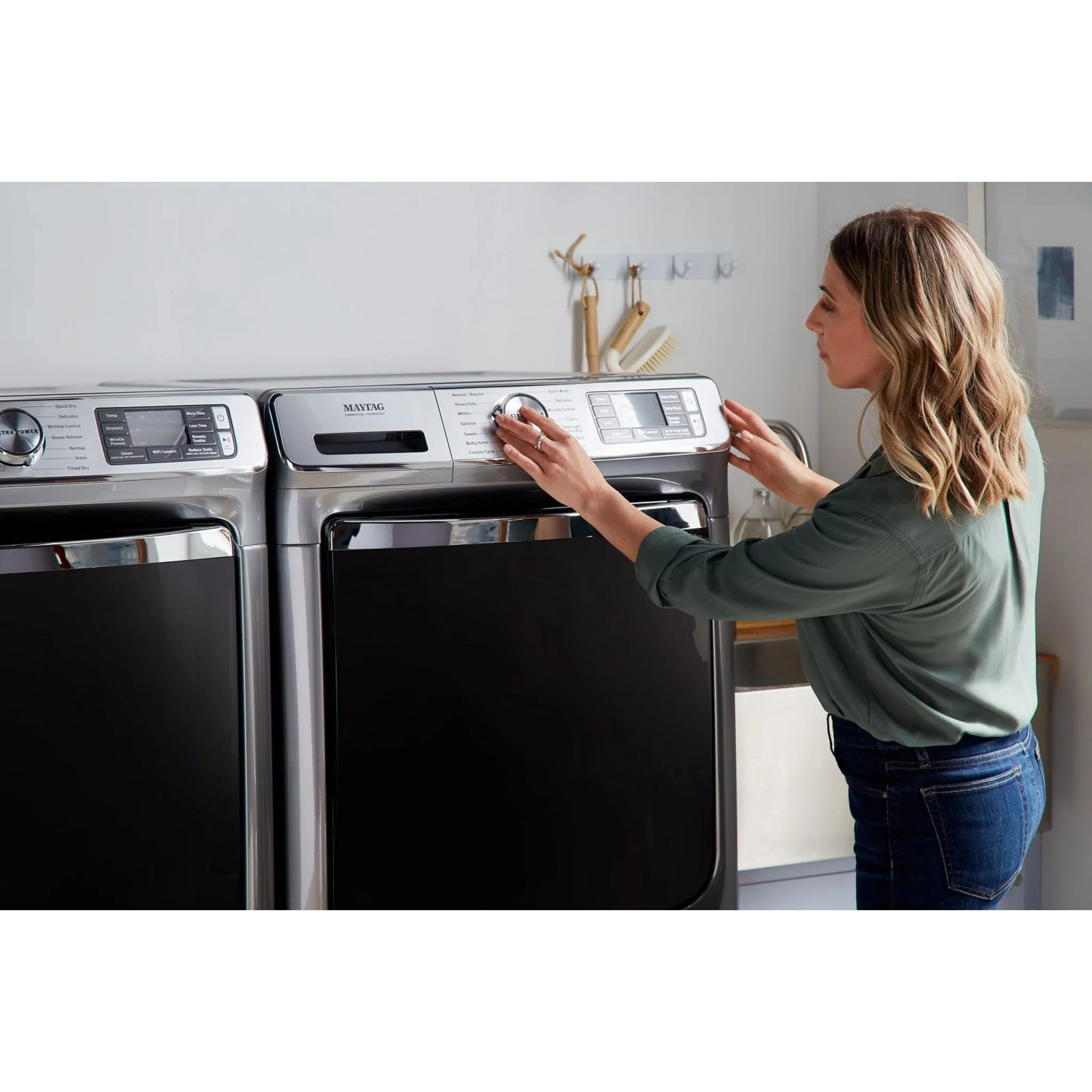 Maytag Smart Front Load Electric Dryer with Extra Power and Advanced Moisture Sensing with industry-exclusive extra moisture sensor - 7.3 cu. ft. -Metallic Slate (YMED8630HC) - Image 10