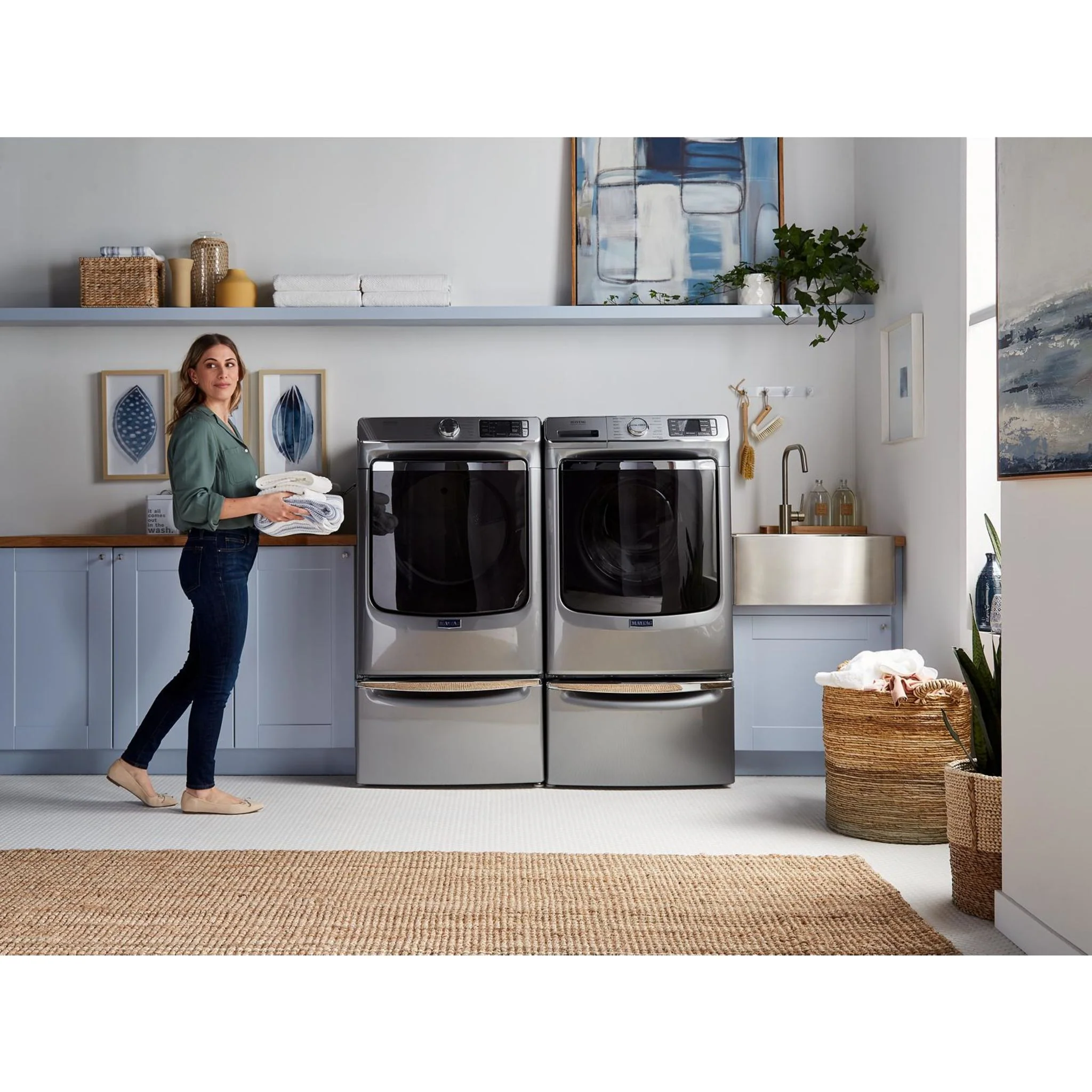 Maytag Smart Front Load Electric Dryer with Extra Power and Advanced Moisture Sensing with industry-exclusive extra moisture sensor - 7.3 cu. ft. -Metallic Slate (YMED8630HC) - Image 14