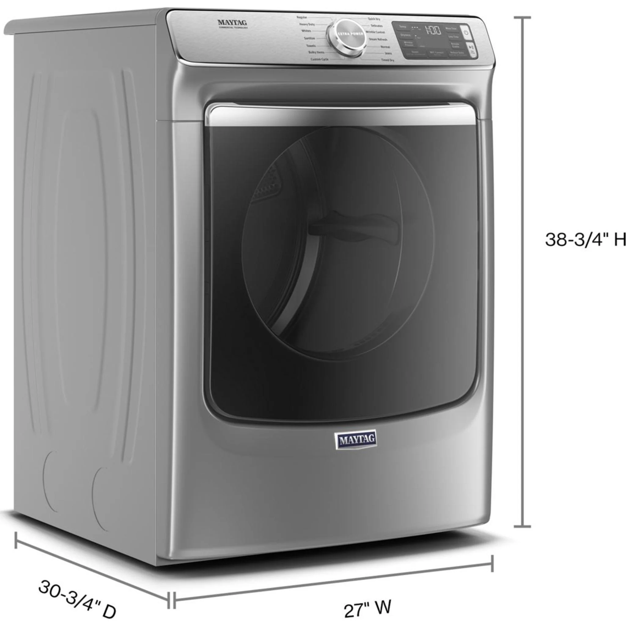 Maytag Smart Front Load Electric Dryer with Extra Power and Advanced Moisture Sensing with industry-exclusive extra moisture sensor - 7.3 cu. ft. -Metallic Slate (YMED8630HC) - Image 21