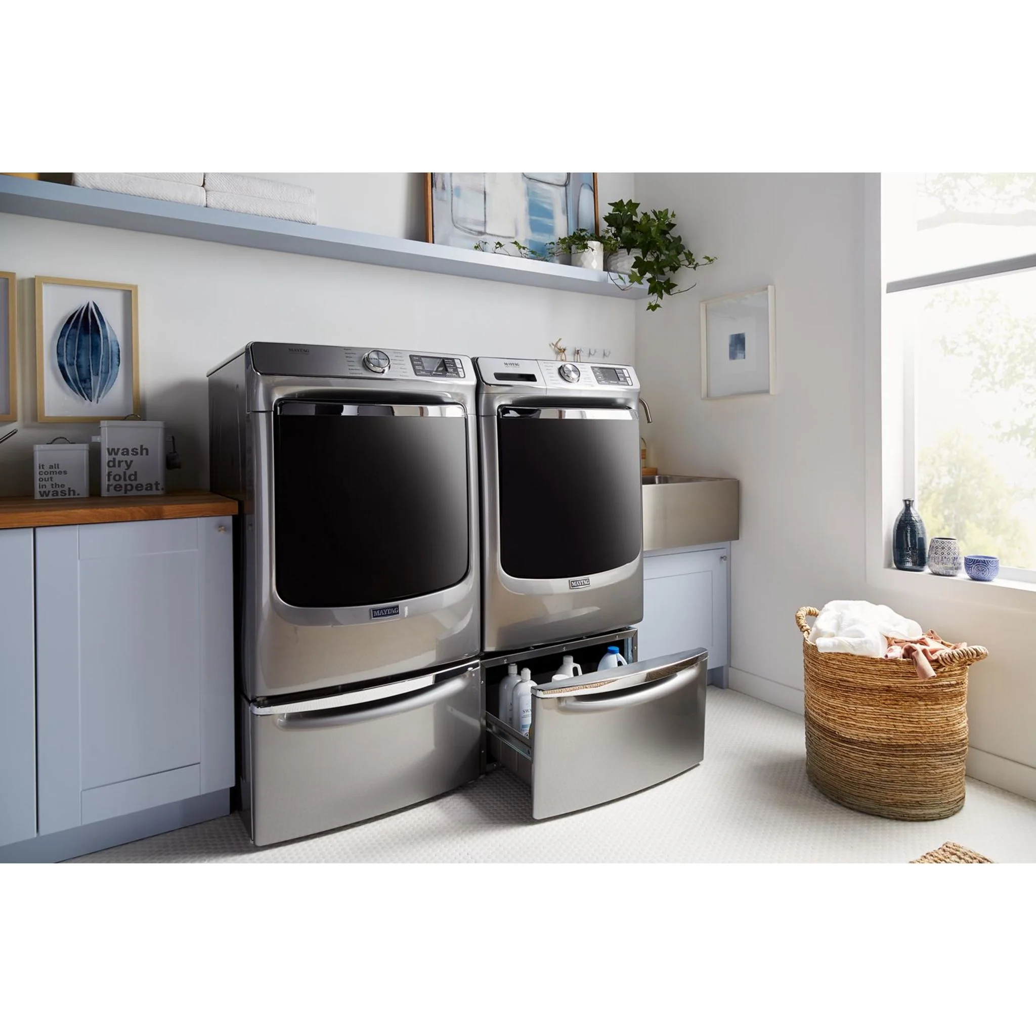 Maytag Smart Front Load Electric Dryer with Extra Power and Advanced Moisture Sensing with industry-exclusive extra moisture sensor - 7.3 cu. ft. -Metallic Slate (YMED8630HC) - Image 7