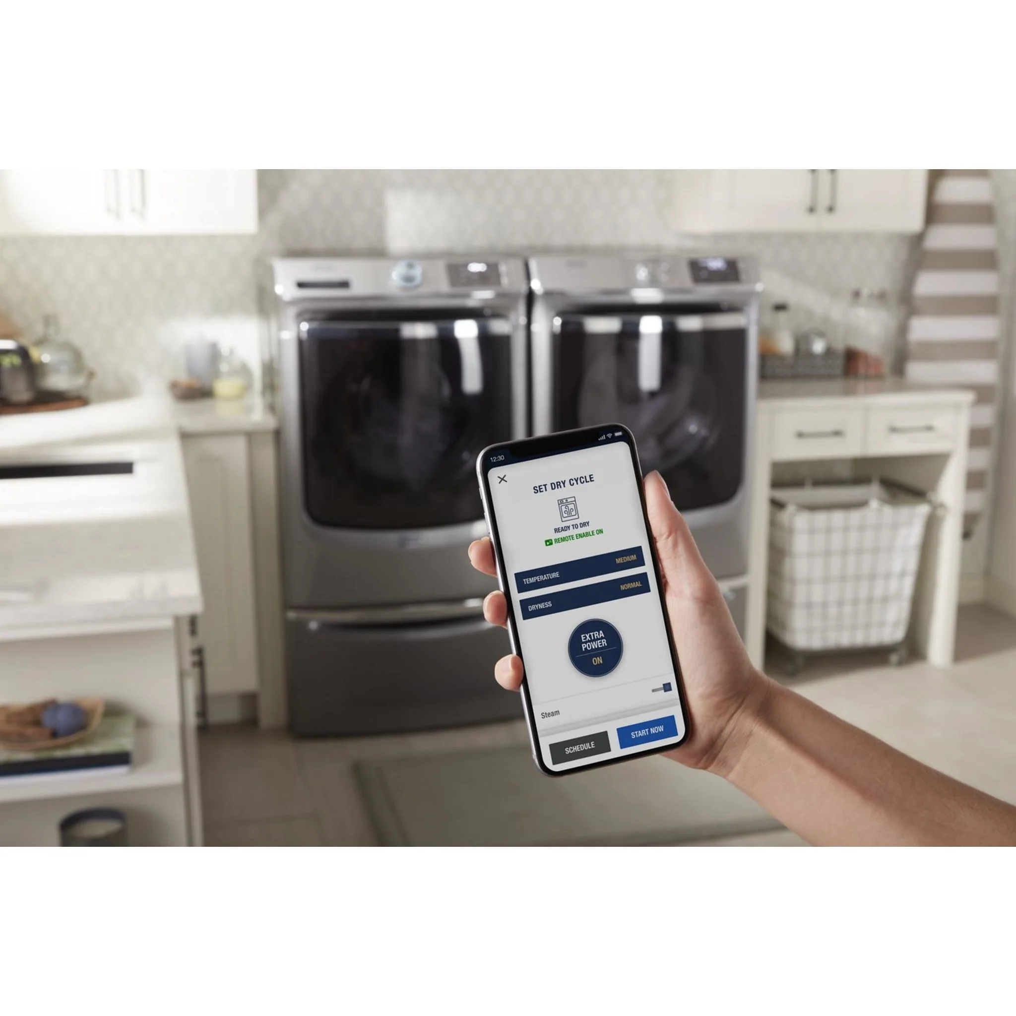 Maytag Smart Front Load Gas Dryer with Extra Power and Advanced Moisture Sensing with industry-exclusive extra moisture sensor - 7.3 cu. ft. -Metallic Slate (MGD8630HC) - Image 9