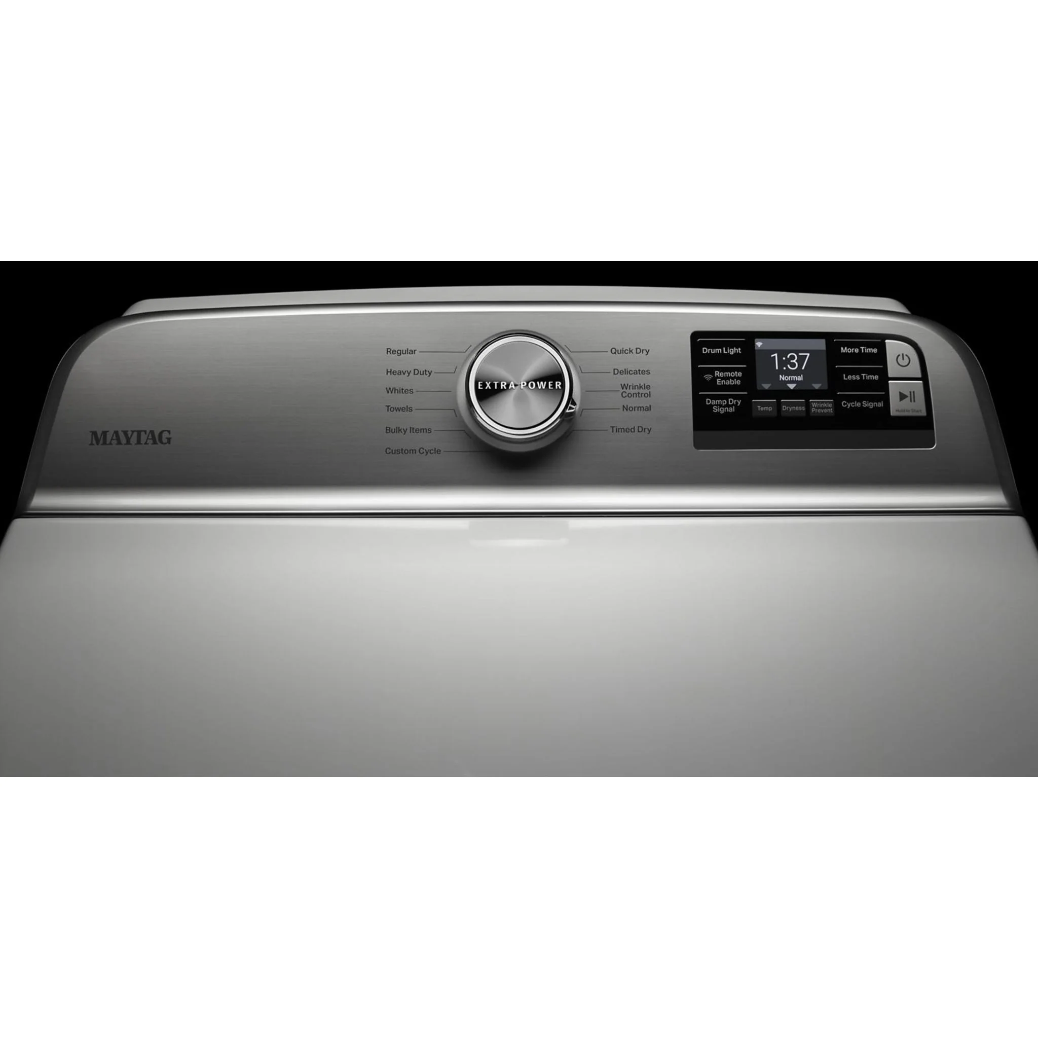 Maytag Smart Top Load Electric Dryer with Extra Power Button - 7.4 cu.ft. - White (YMED6230HW) - Image 3