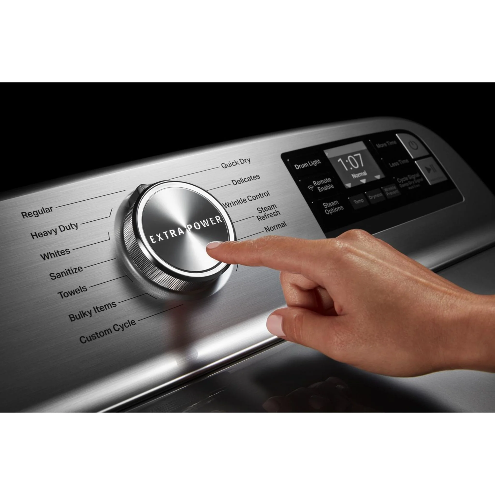Maytag Smart Top Load Electric Dryer with Extra Power Button - 7.4 cu.ft. - Metallic Slate (YMED7230HC) - Image 10