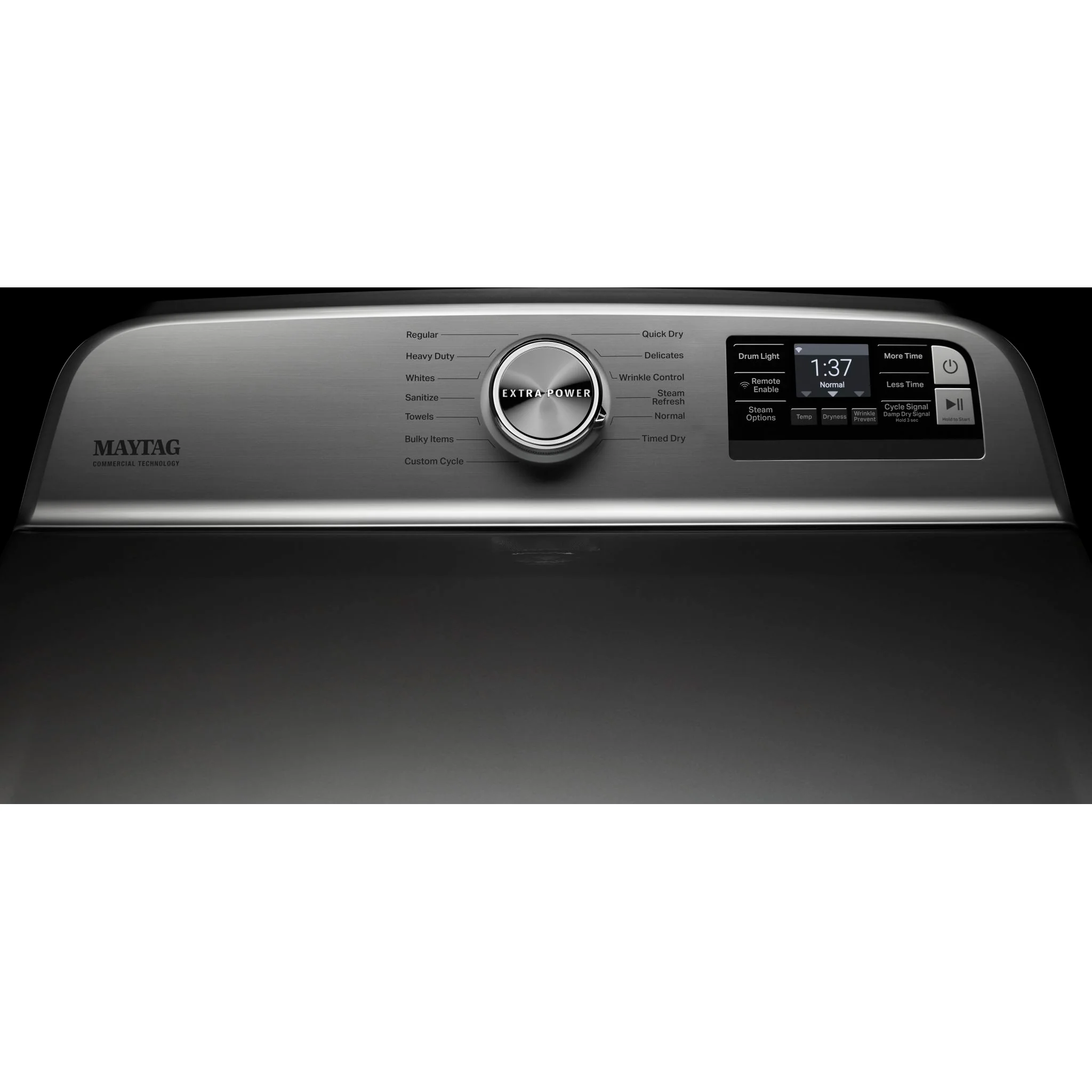Maytag Smart Top Load Electric Dryer with Extra Power Button - 7.4 cu.ft. - Metallic Slate (YMED7230HC) - Image 2