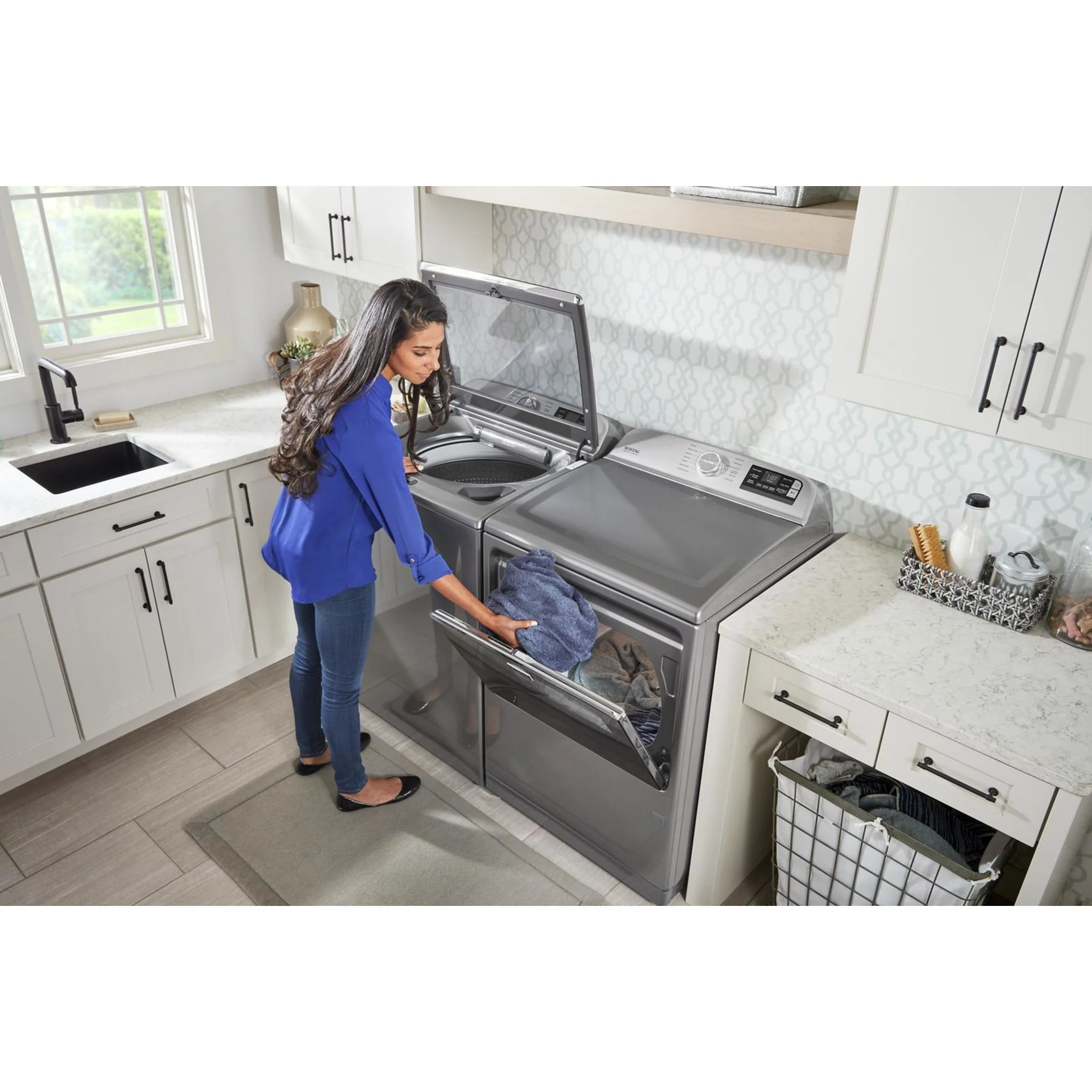 Maytag Smart Top Load Electric Dryer with Extra Power Button - 7.4 cu.ft. - Metallic Slate (YMED7230HC) - Image 25
