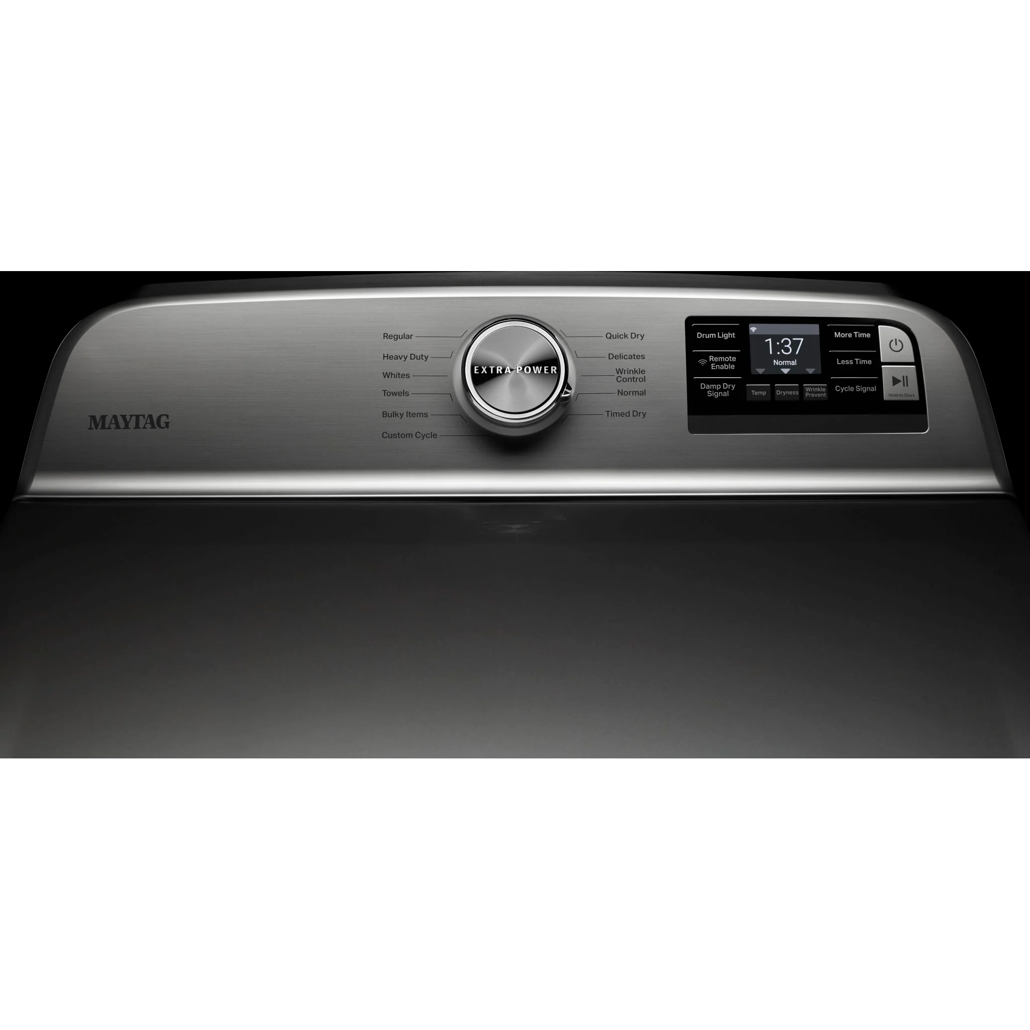 Maytag Smart Top Load Gas Dryer with Extra Power Button - 7.4 cu.ft. - Metallic Slate (MGD6230HC) - Image 5