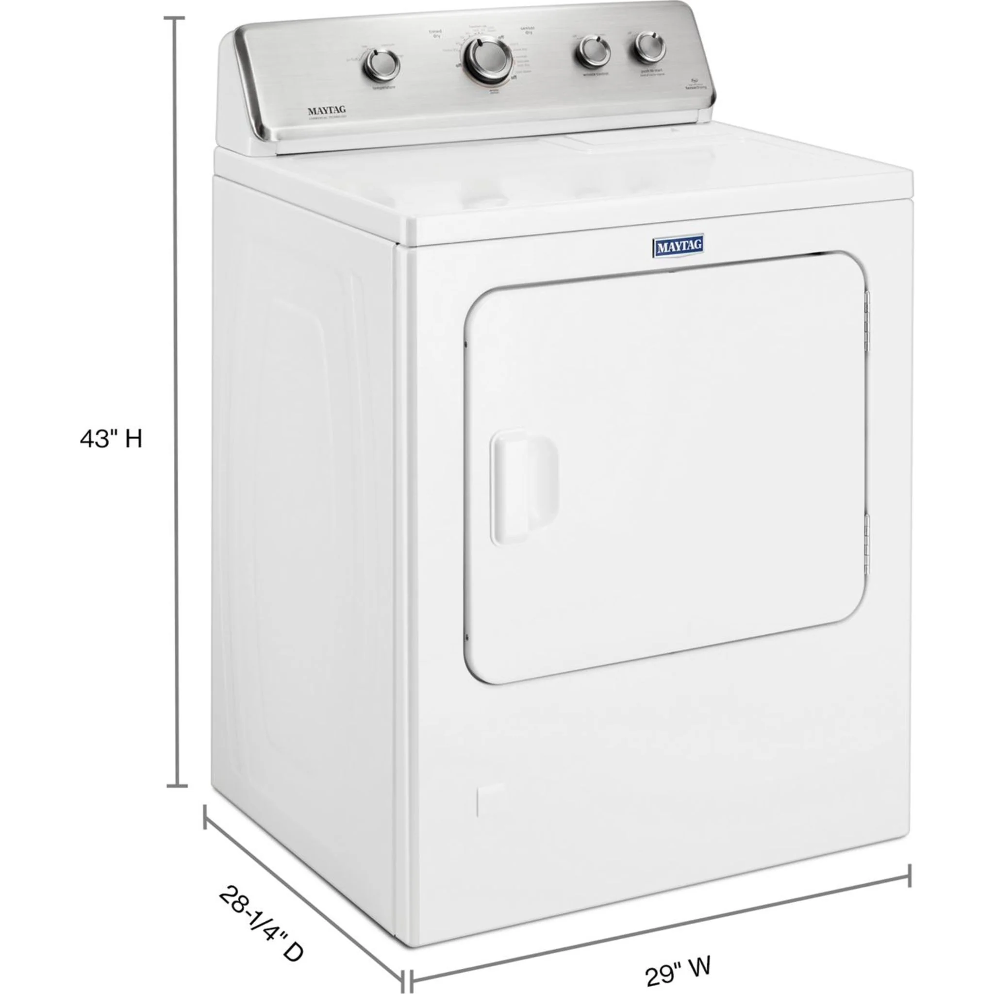 Maytag Large Capacity Top Load Dryer with Wrinkle Control7.0 cu. ft. (YMEDC465HW) - Image 33