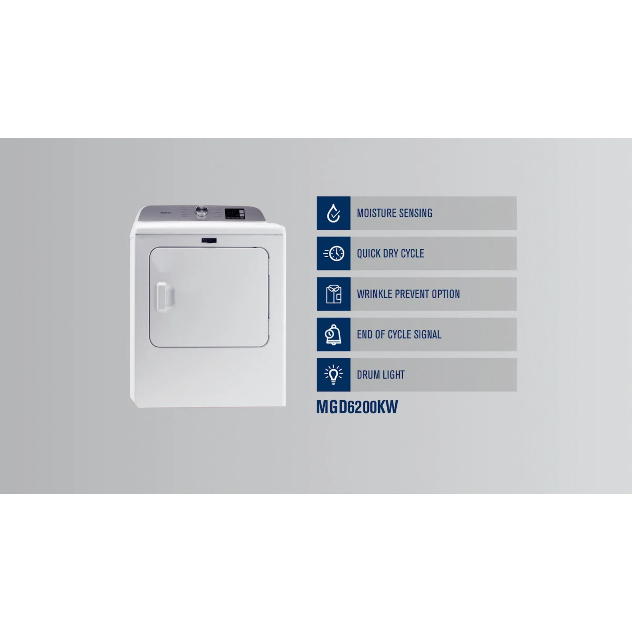 Maytag Top Load Gas Dryer with Advanced Moisture Sensing - 7.0 cu. ft. (MGD6200KW) - Image 26