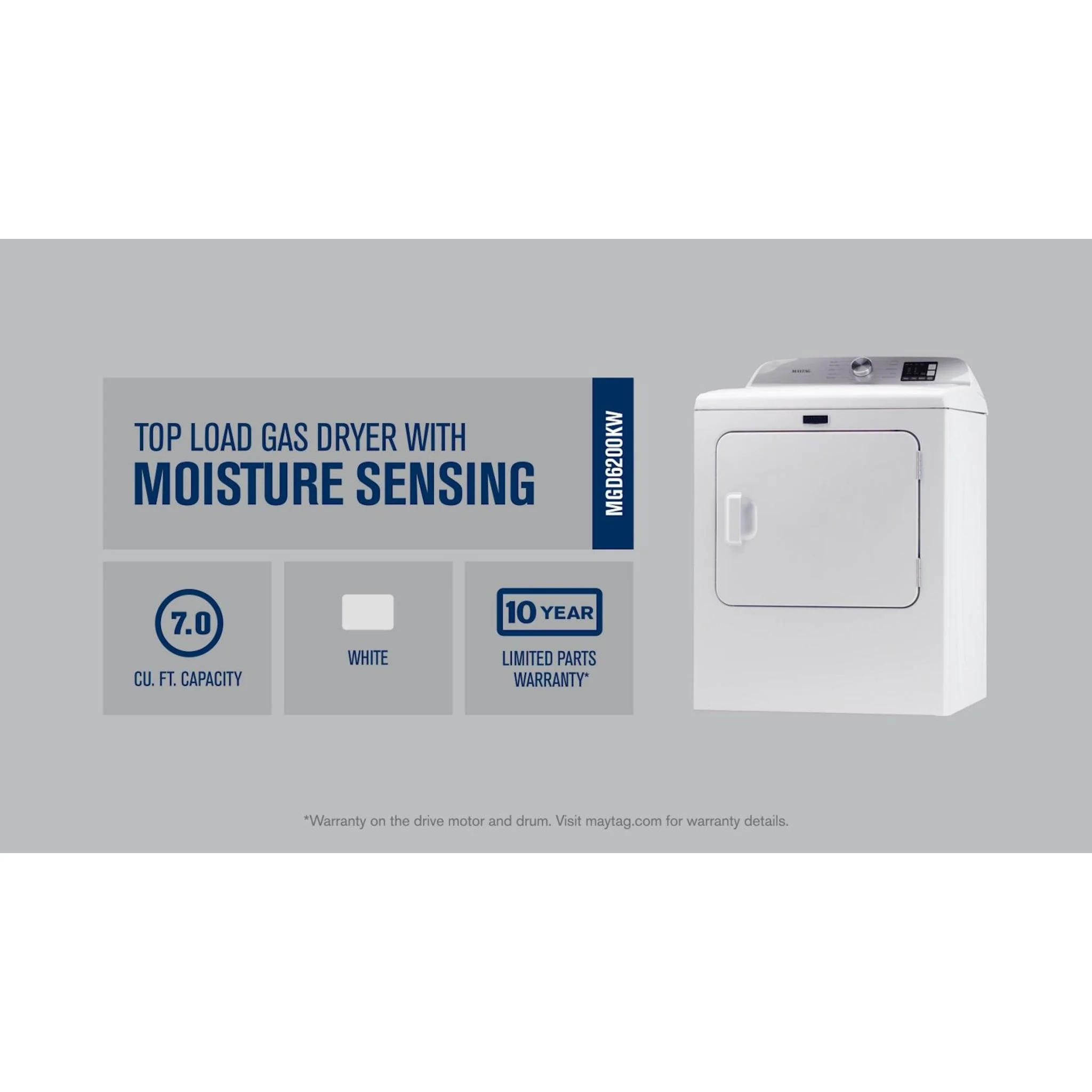 Maytag Top Load Gas Dryer with Advanced Moisture Sensing - 7.0 cu. ft. (MGD6200KW) - Image 31