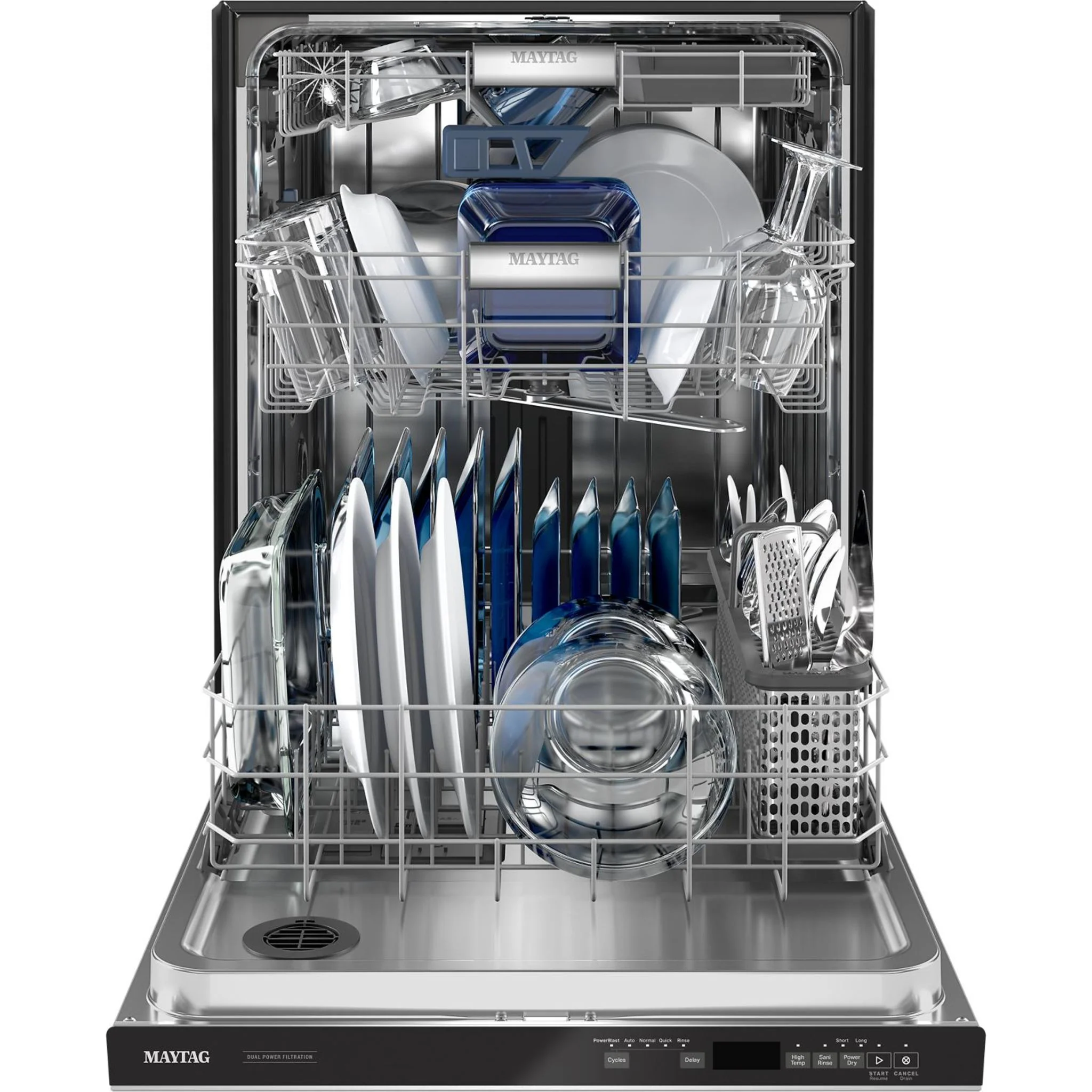 Maytag Top control dishwasher with Third Level Rack and Dual Power Filtration - Stainless Steel (MDB9979SKZ) - Image 38