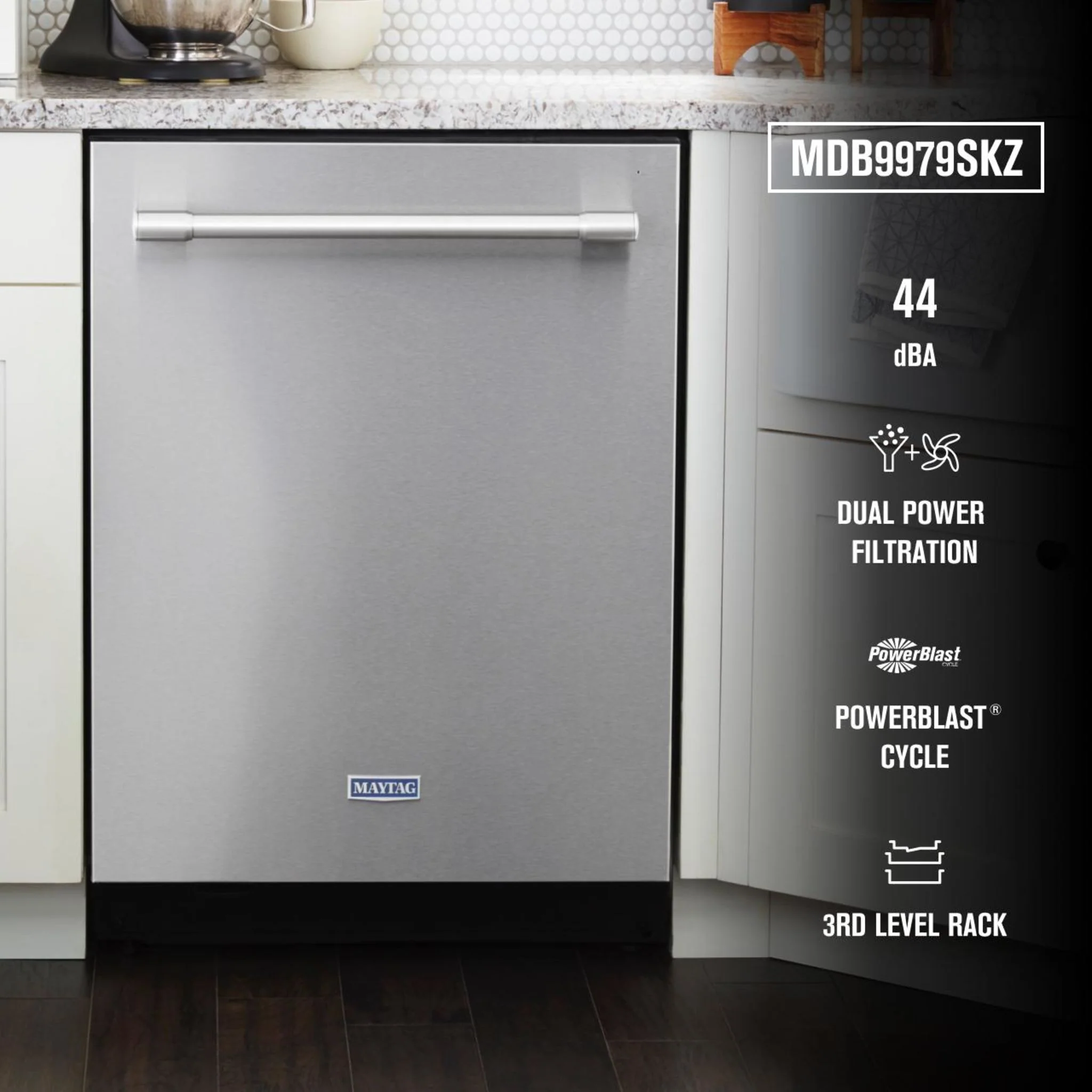 Maytag Top control dishwasher with Third Level Rack and Dual Power Filtration - Stainless Steel (MDB9979SKZ) - Image 58