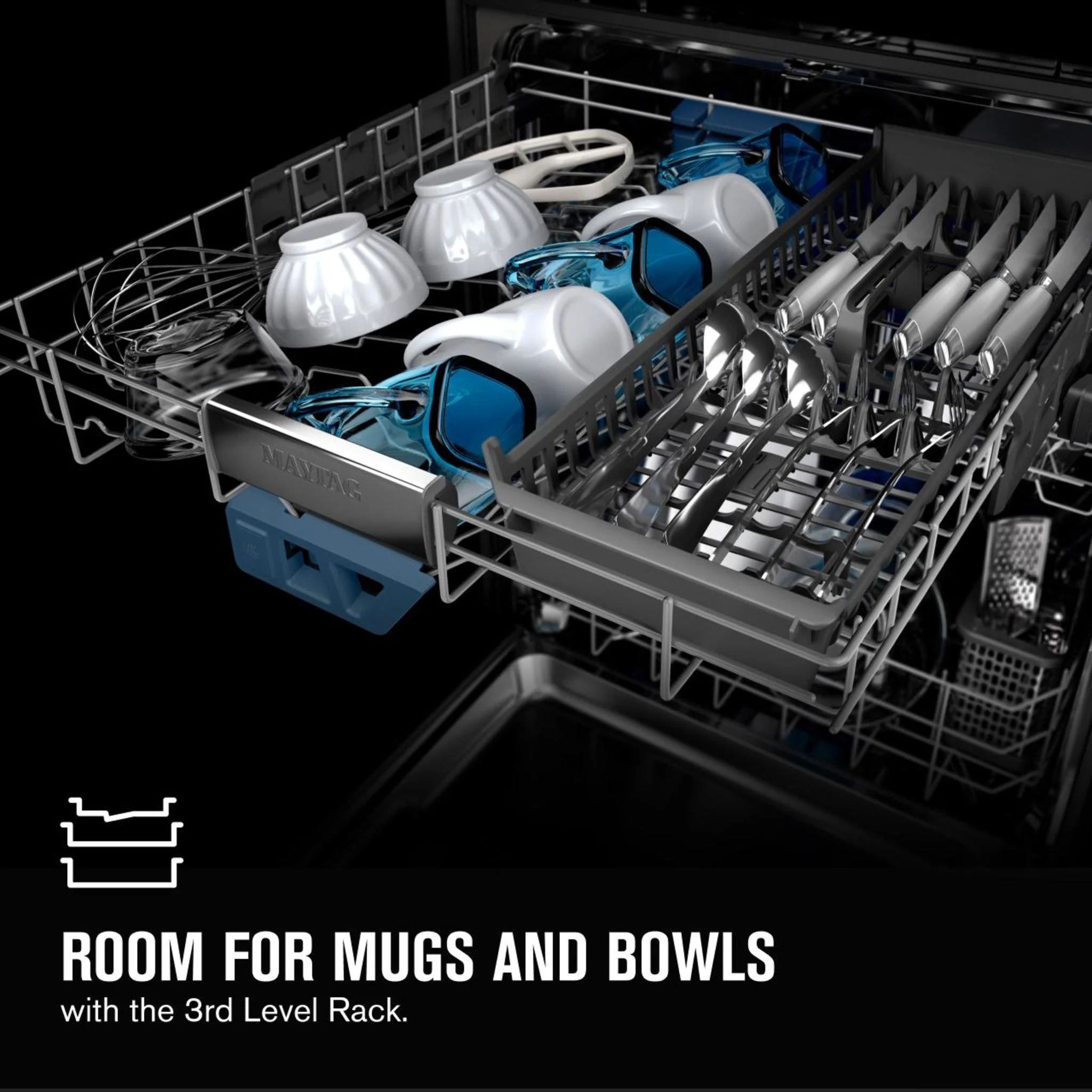Maytag Top control dishwasher with Third Level Rack and Dual Power Filtration - Stainless Steel (MDB9979SKZ) - Image 59