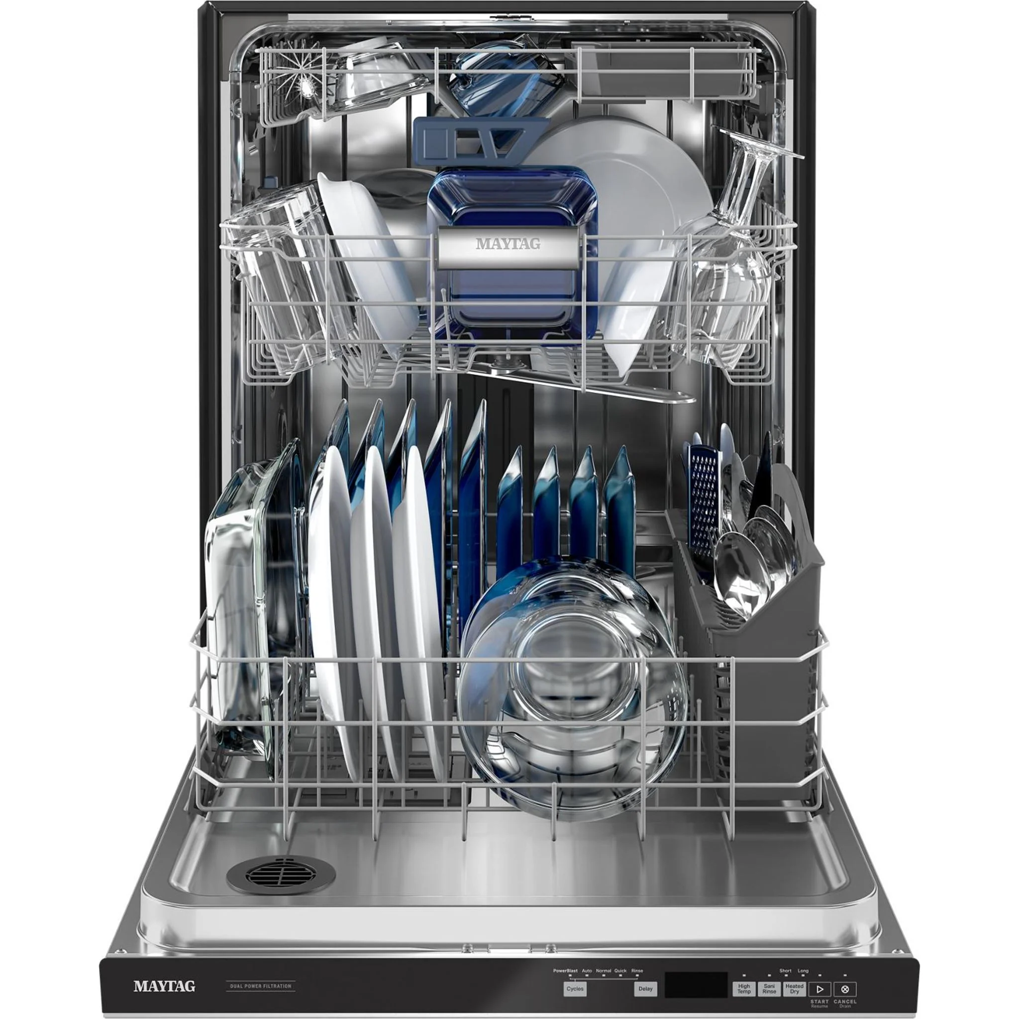 Maytag Top Control Dishwasher with Dual Power Filtration, Power  Cycle and 3rd Level Rack - Stainless Steel (MDB8959SKZ) - Image 11