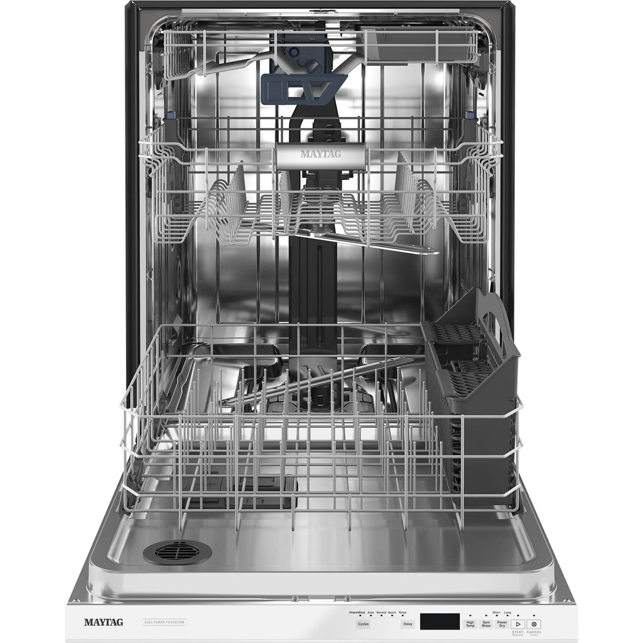 Maytag 24A€ Top Control Dishwasher with Dual Power Filtration, Power  Cycle and 3rd Level Rack - 47 dBA - White (MDB8959SKW) - Image 13