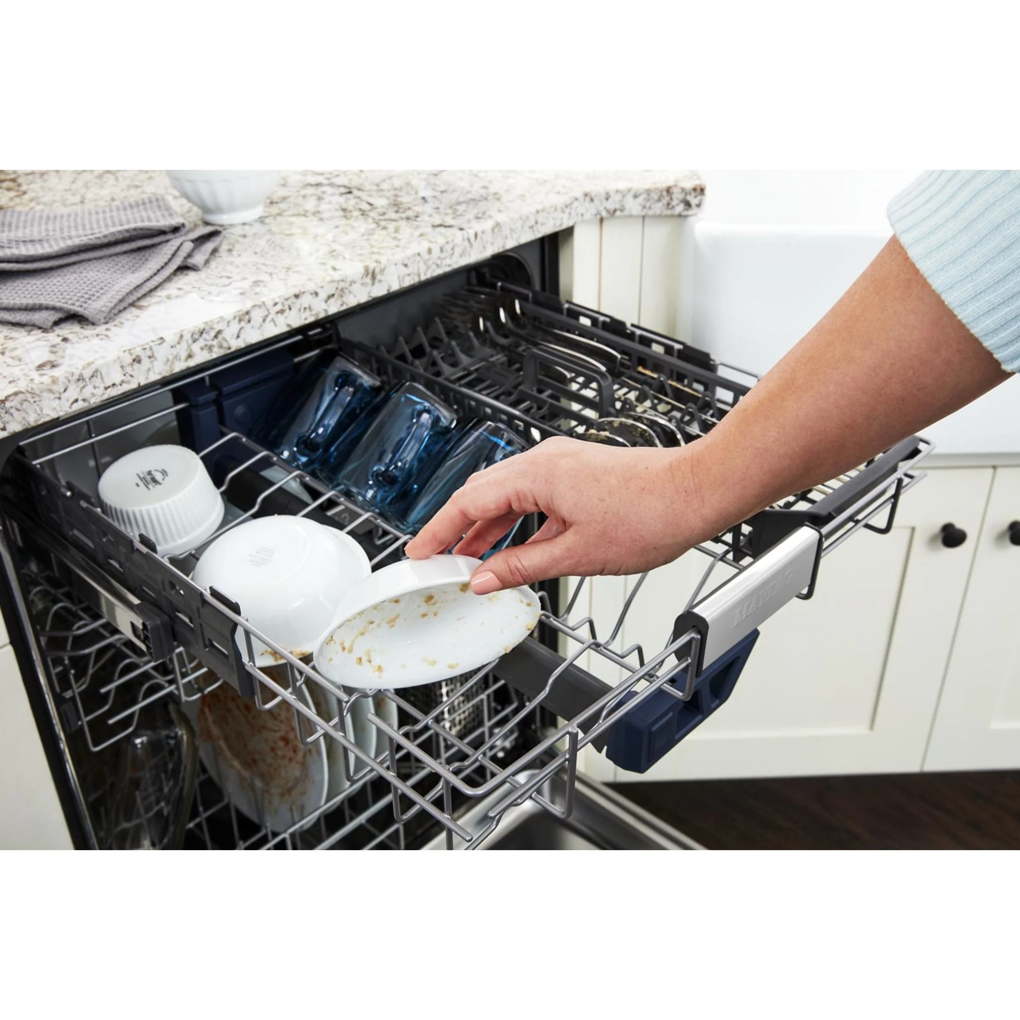 Maytag 24A€ Top Control Dishwasher with Dual Power Filtration, Power  Cycle and 3rd Level Rack - 47 dBA - White (MDB8959SKW) - Image 24