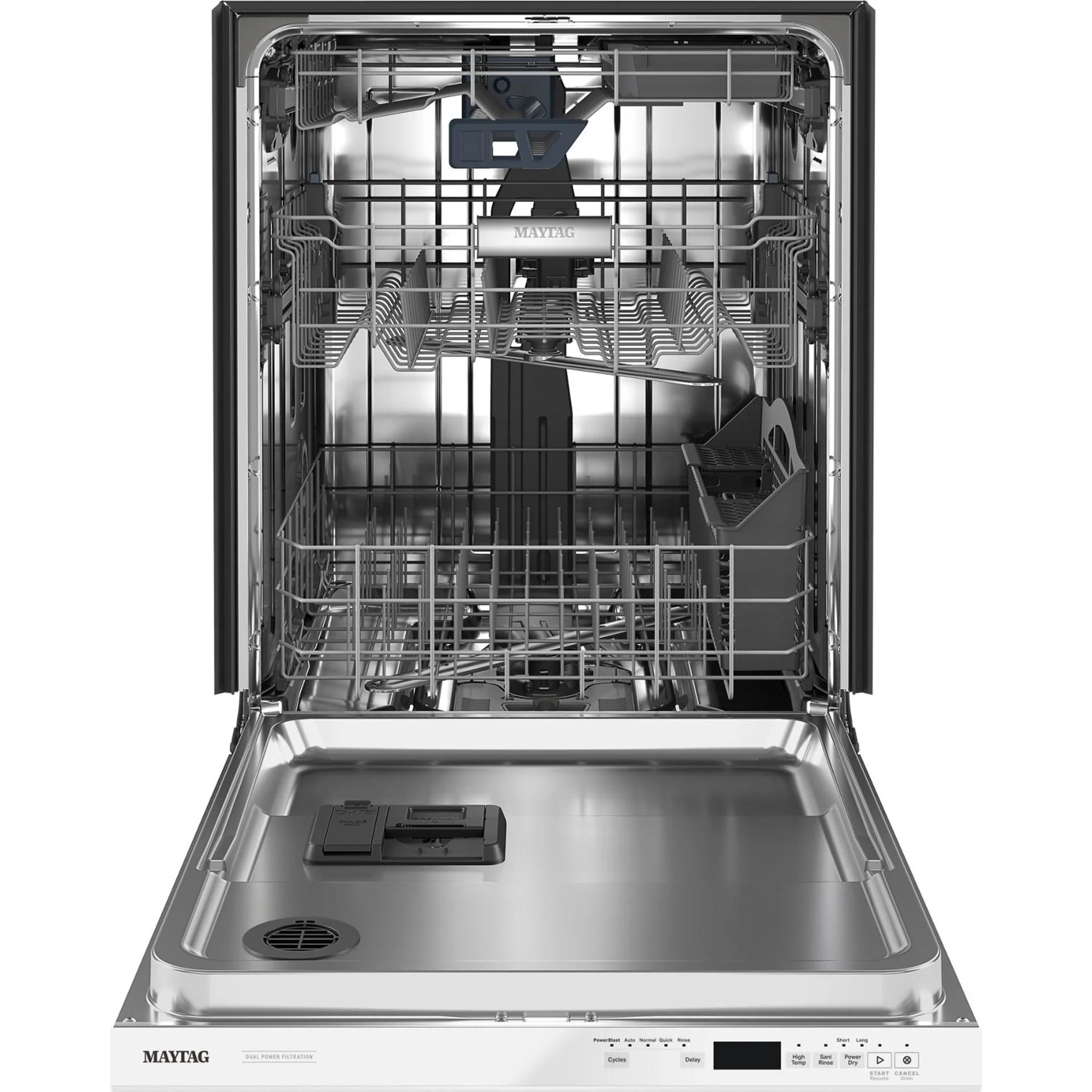 Maytag 24A€ Top Control Dishwasher with Dual Power Filtration, Power  Cycle and 3rd Level Rack - 47 dBA - White (MDB8959SKW) - Image 31