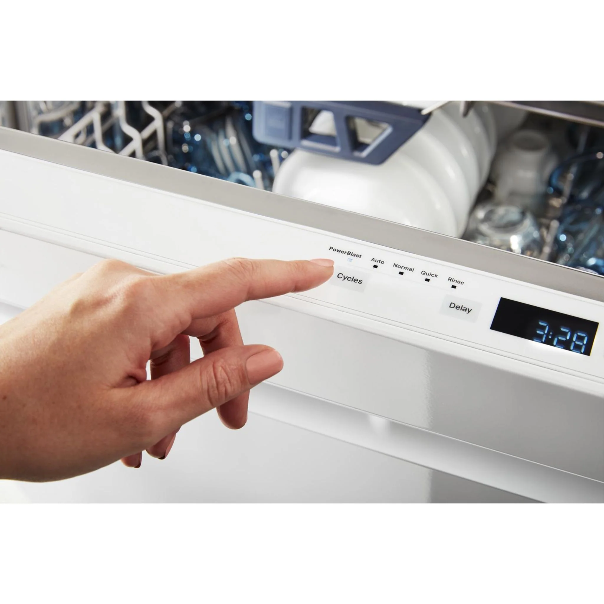 Maytag 24A€ Top Control Dishwasher with Dual Power Filtration, Power  Cycle and 3rd Level Rack - 47 dBA - White (MDB8959SKW) - Image 49