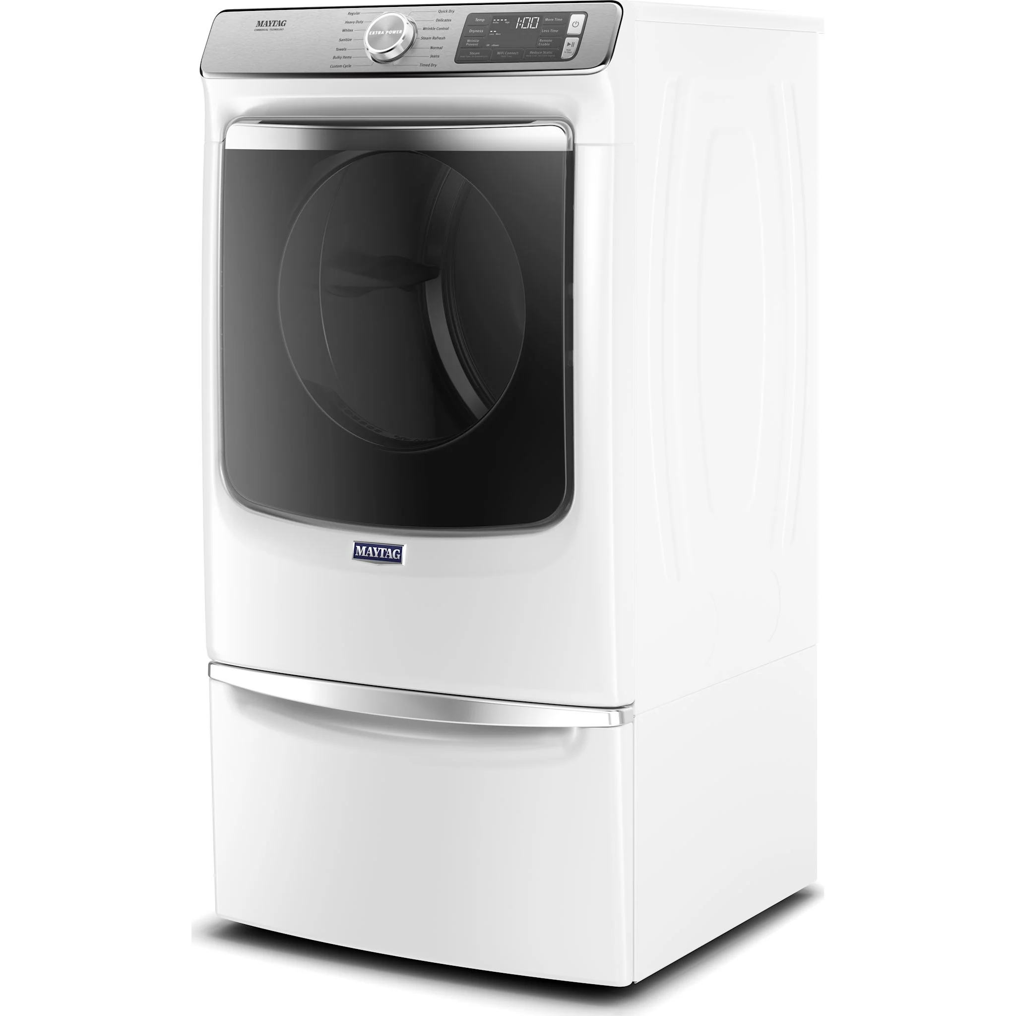 Maytag Smart Front Load Electric Dryer with Extra Power and Advanced Moisture Sensing with industry-exclusive extra moisture sensor - 7.3 cu. ft. -White (YMED8630HW) - Image 5