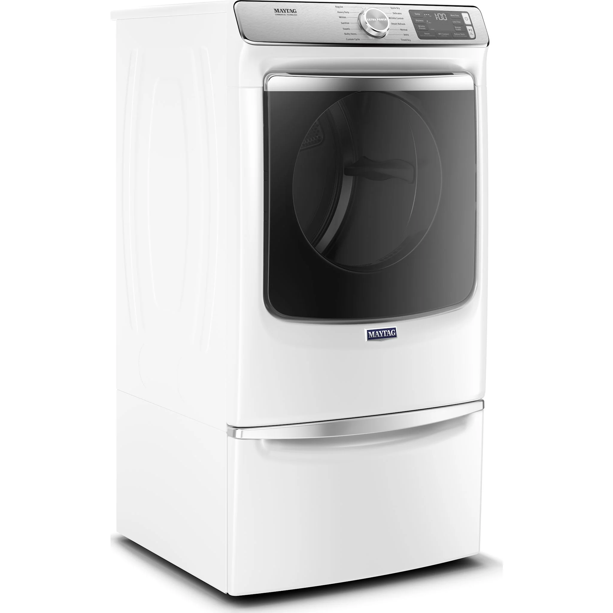 Maytag Smart Front Load Electric Dryer with Extra Power and Advanced Moisture Sensing with industry-exclusive extra moisture sensor - 7.3 cu. ft. -White (YMED8630HW) - Image 6