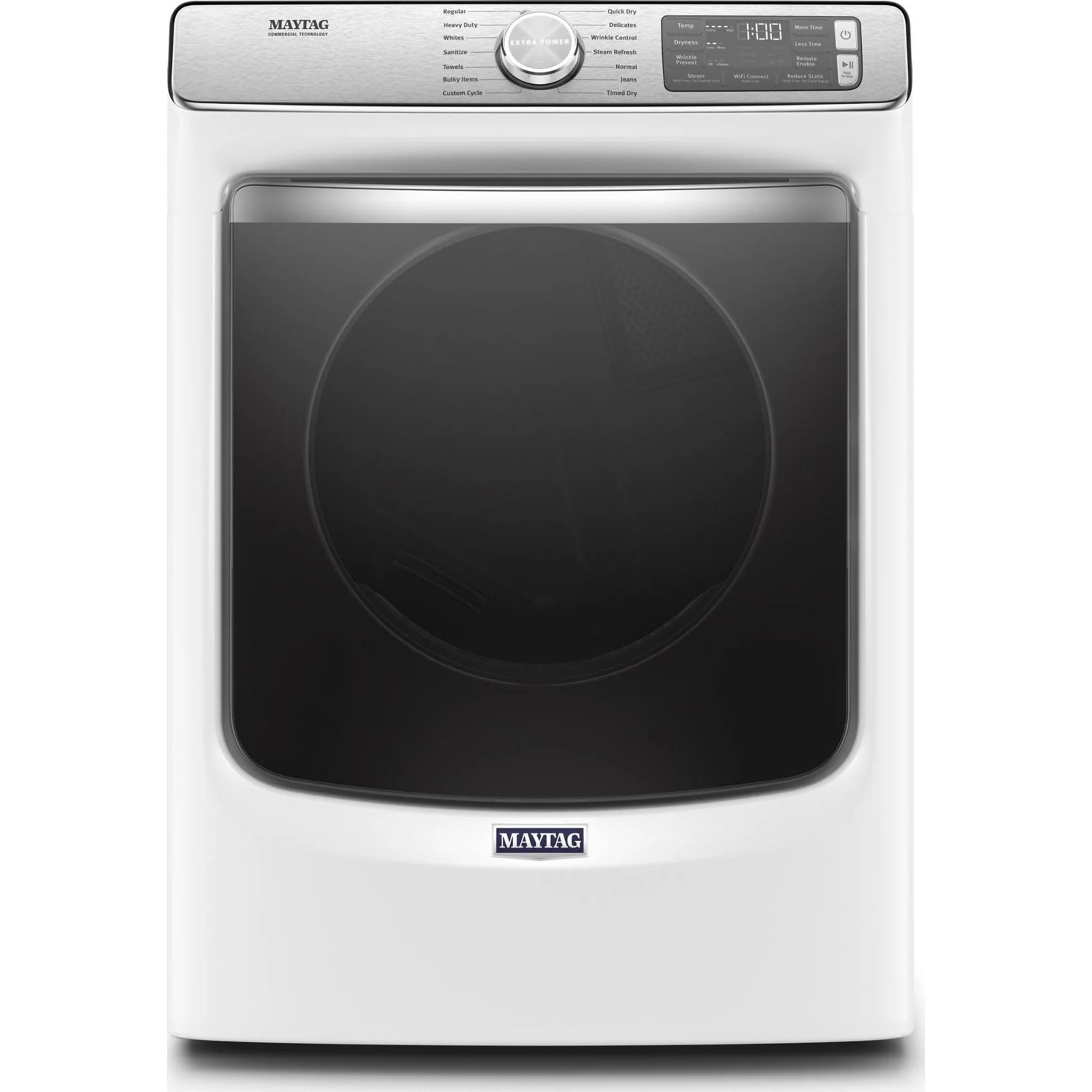 Maytag Smart Front Load Electric Dryer with Extra Power and Advanced Moisture Sensing with industry-exclusive extra moisture sensor - 7.3 cu. ft. -White (YMED8630HW) - Image 9