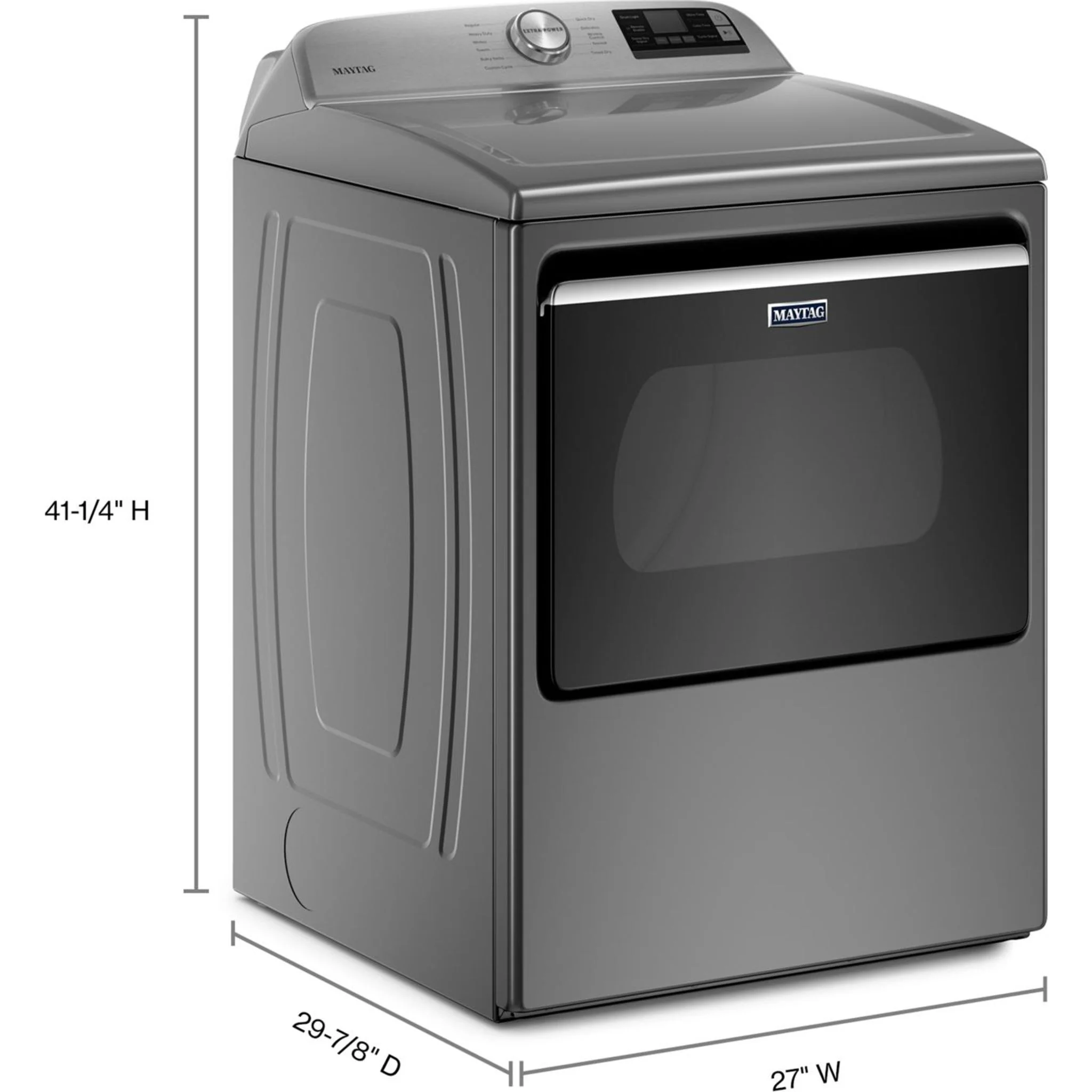 Maytag Smart Top Load Electric Dryer with Extra Power Button - 7.4 cu.ft. - Metallic Slate (YMED6230HC) - Image 40