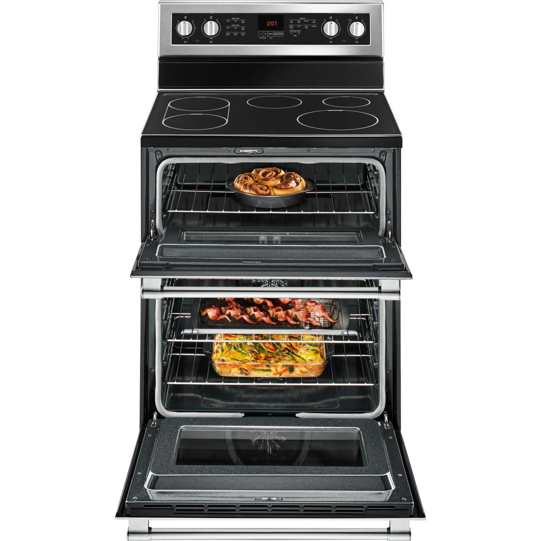 Maytag 30-Inch Wide Double Oven Electric Range With True Convection - 6.7 Cu. Ft. -Stainless Steel (YMET8800FZ) - Image 13