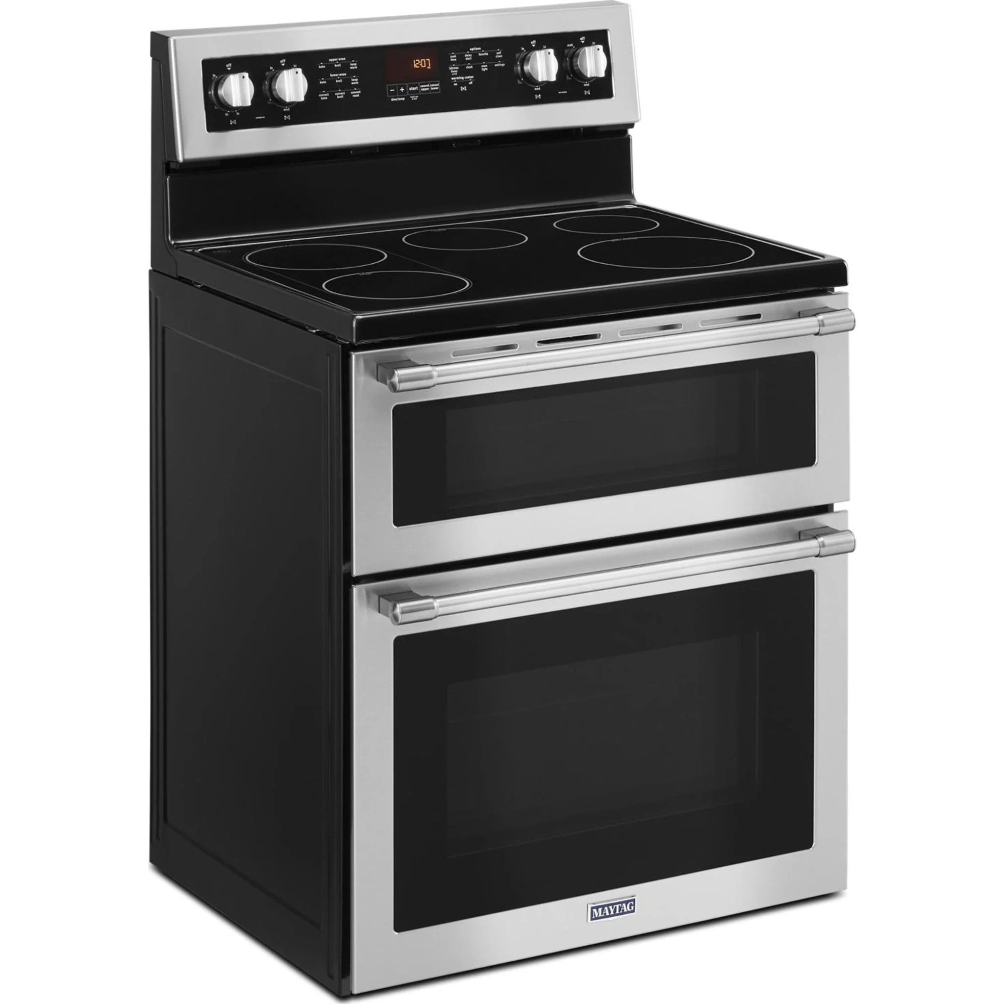 Maytag 30-Inch Wide Double Oven Electric Range With True Convection - 6.7 Cu. Ft. -Stainless Steel (YMET8800FZ) - Image 8