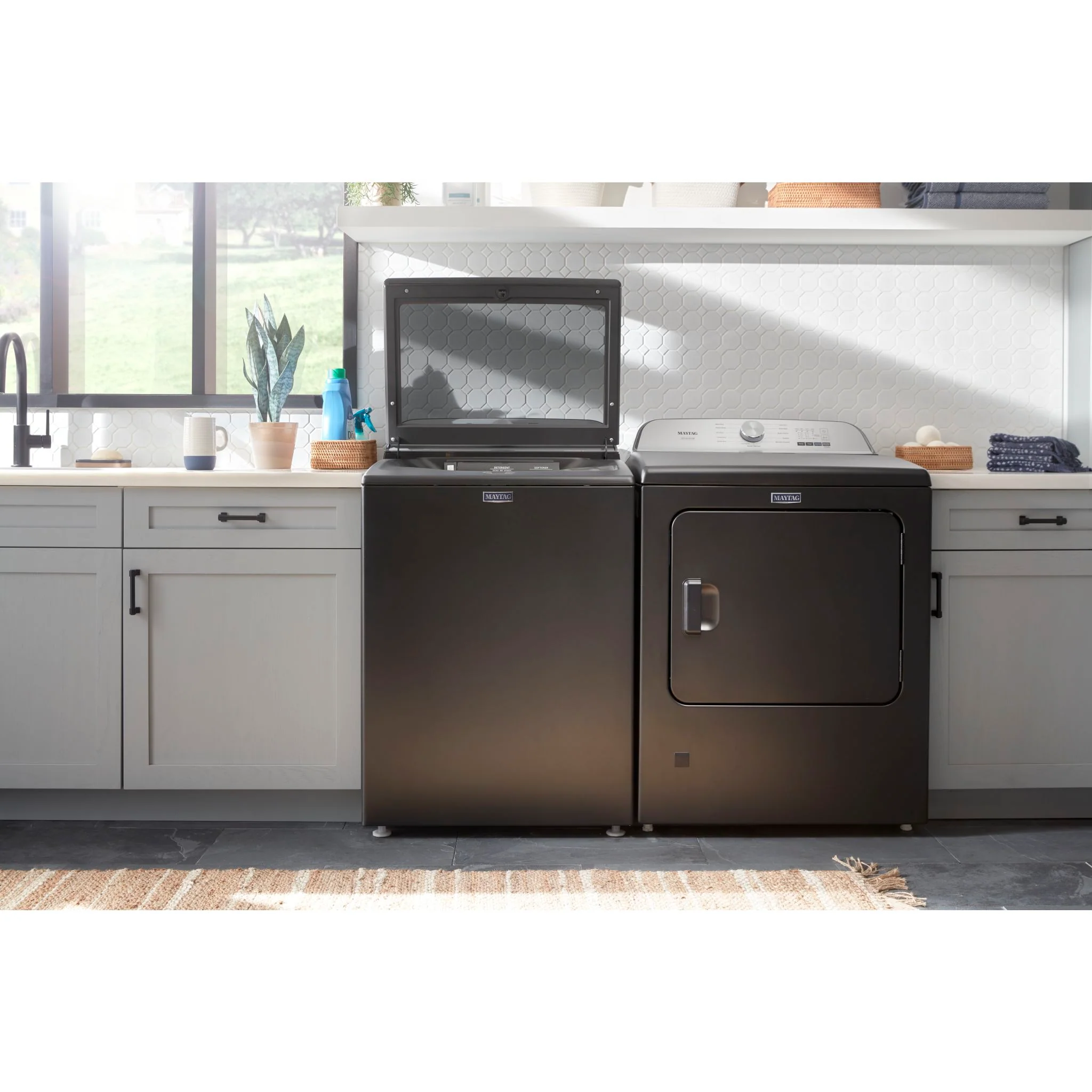 Maytag Pet Pro Top Load Electric Dryer - 7.0 cu.ft. - Volcano Black (YMED6500MBK) - Image 11