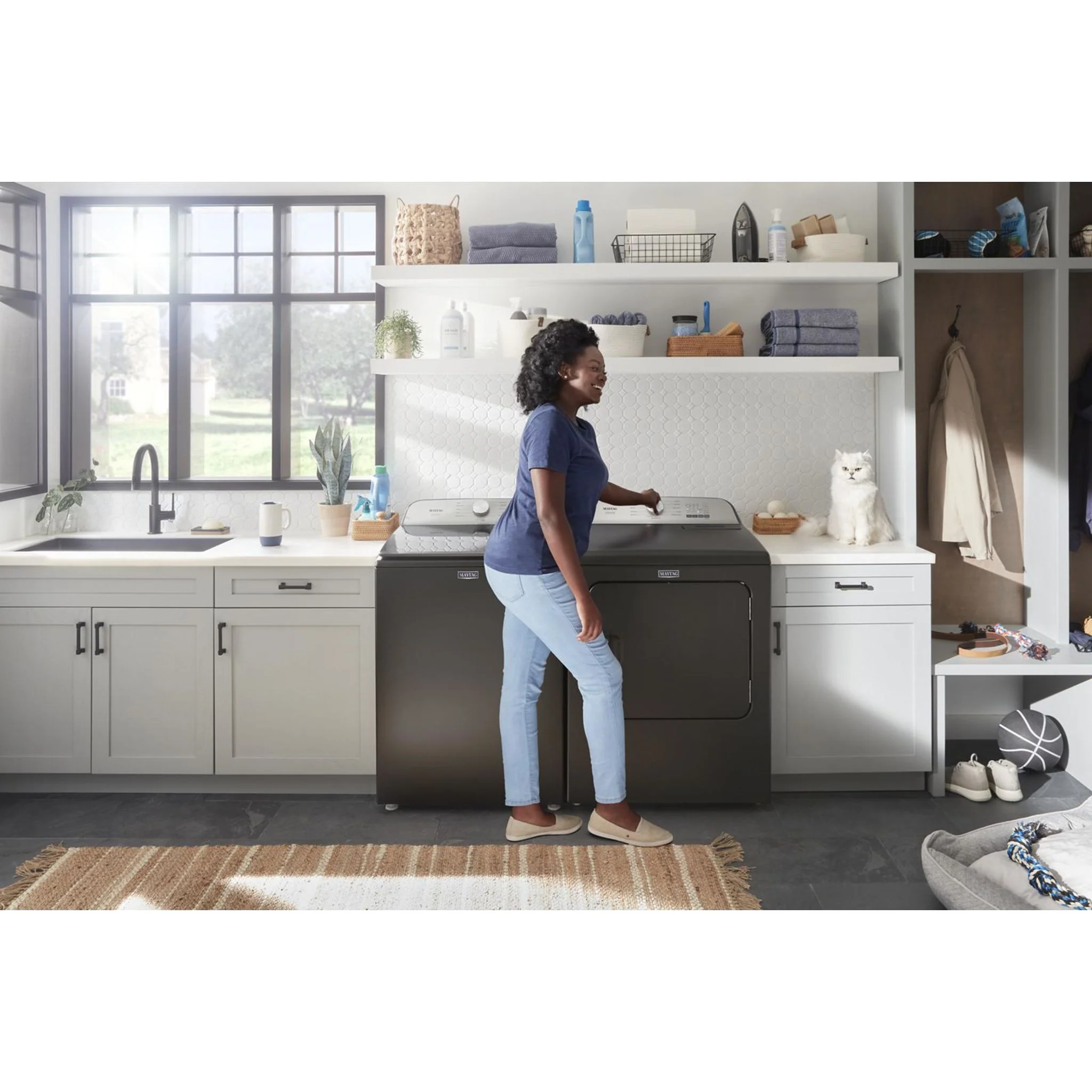 Maytag Pet Pro Top Load Electric Dryer - 7.0 cu.ft. - Volcano Black (YMED6500MBK) - Image 19