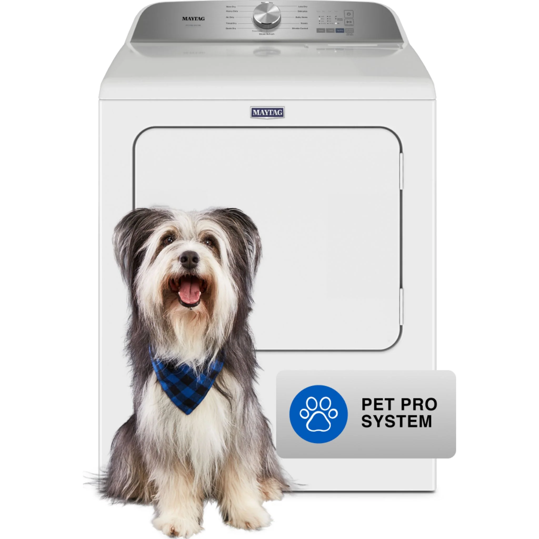 Maytag Pet Pro Top Load Electric Dryer - 7.0 cu.ft. - White (YMED6500MW) - Image 9