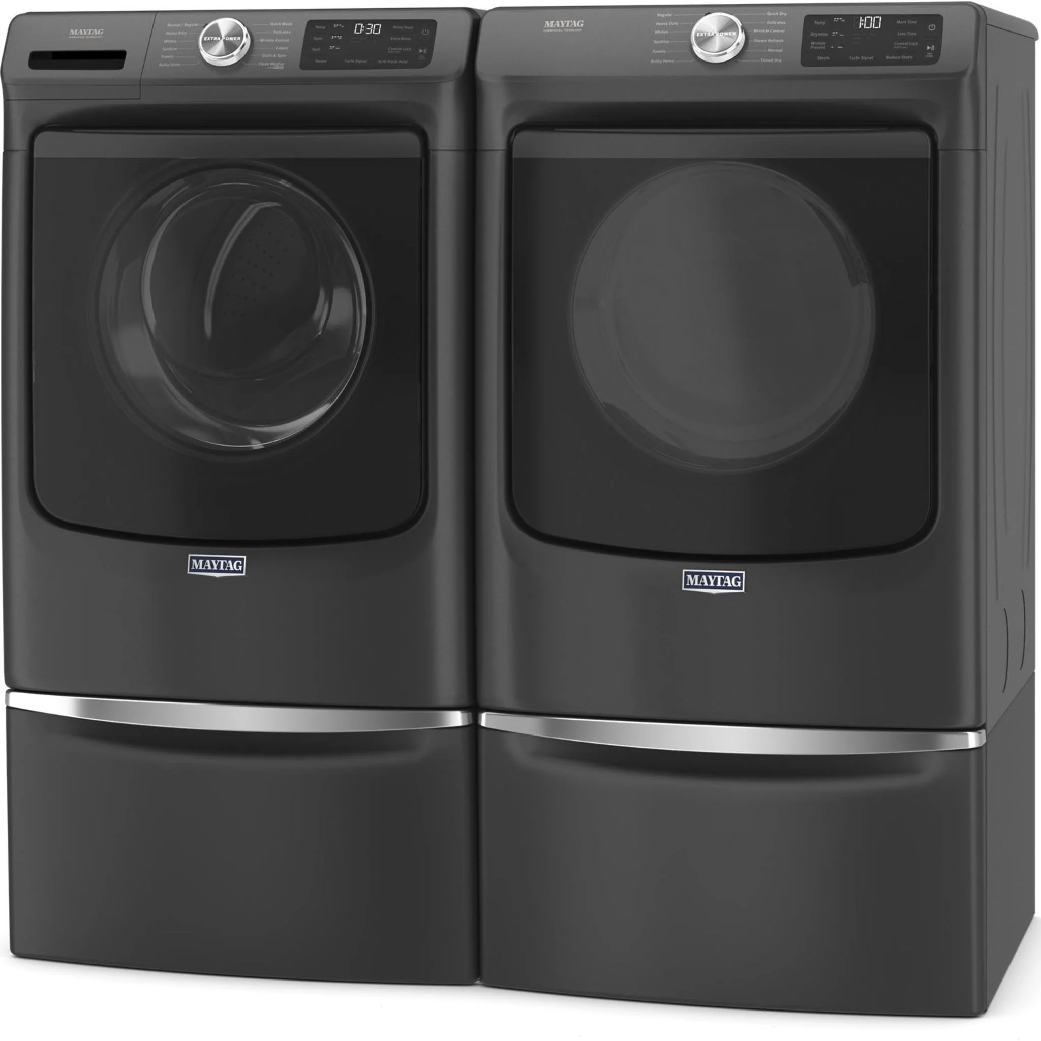 Maytag Front Load Electric Dryer with Extra Power and Quick Dry Cycle - 7.3 cu. ft. -Volcano Black (YMED6630MBK) - Image 3