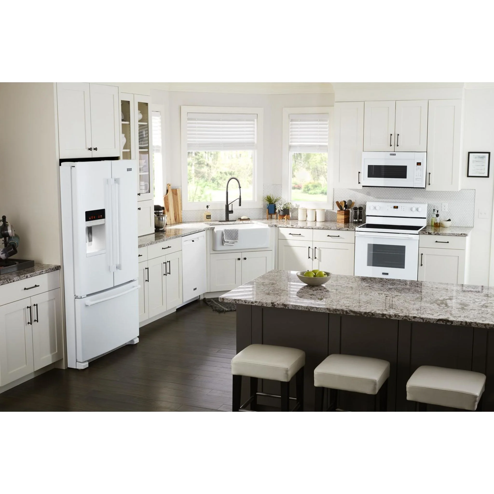 Maytag 36- Inch Wide French Door Refrigerator with PowerCold Feature - 25 Cu. Ft. -White (MFI2570FEW) - Image 6