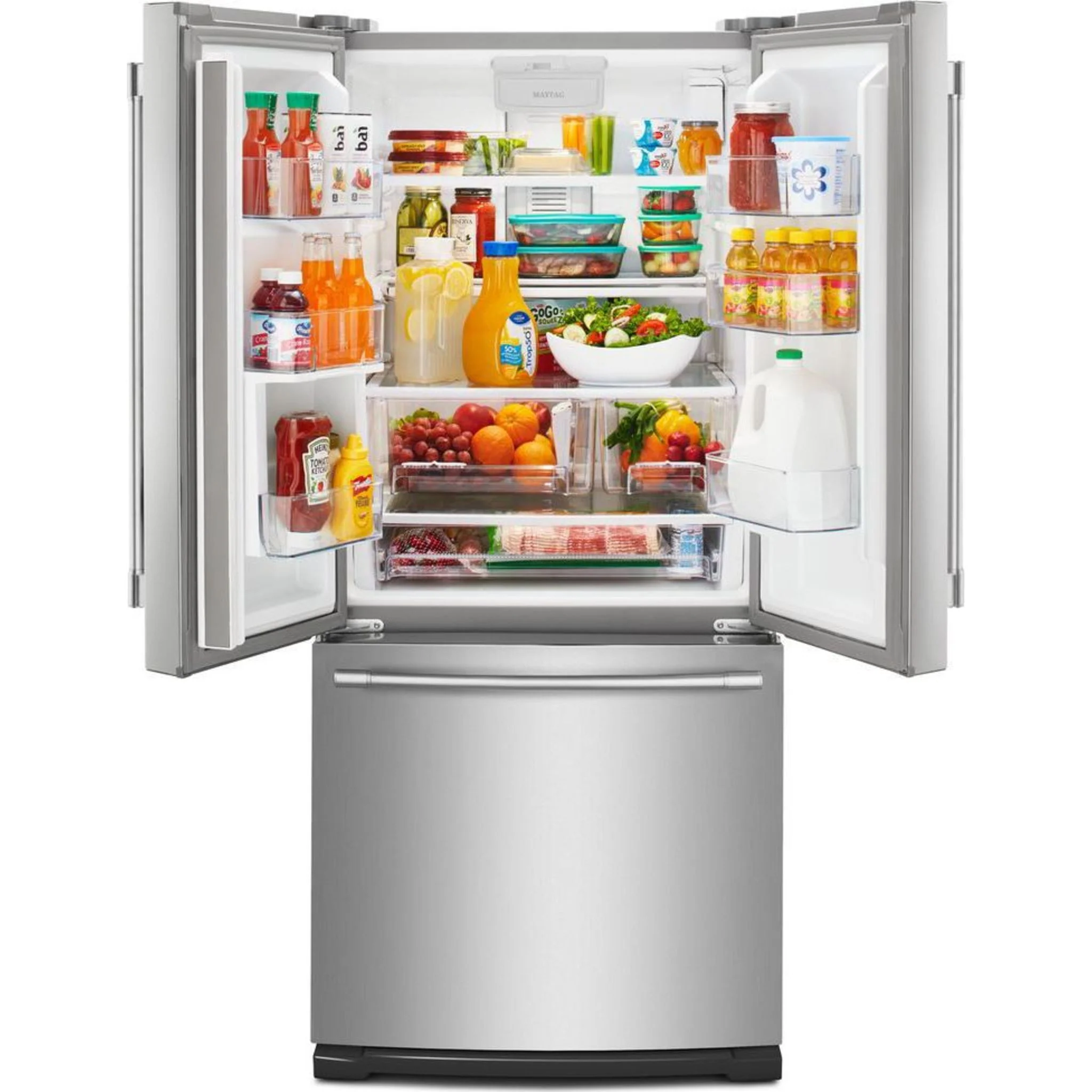 Maytag 30-Inch Wide French Door Refrigerator with Exterior Water Dispenser- 20 Cu. Ft. -Fingerprint Resistant Stainless Steel (MFW2055FRZ) - Image 3